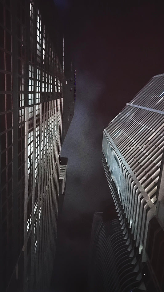 Tunnel in the Perspective: City Night Skies