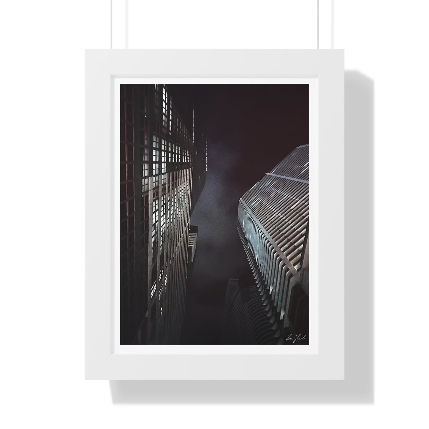 City Night Skies - Framed Vertical Poster