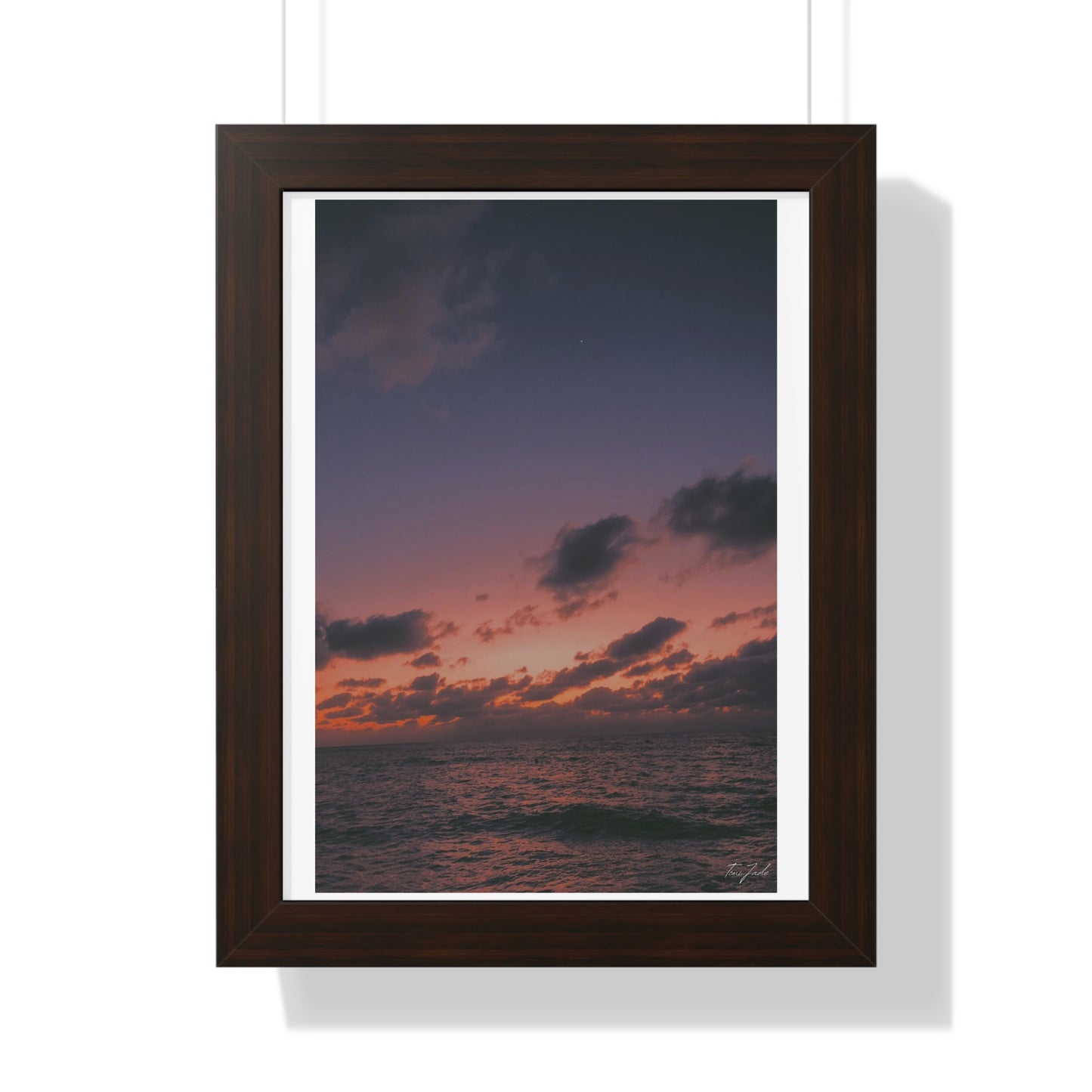 Evening at the Beach - Framed Vertical Poster