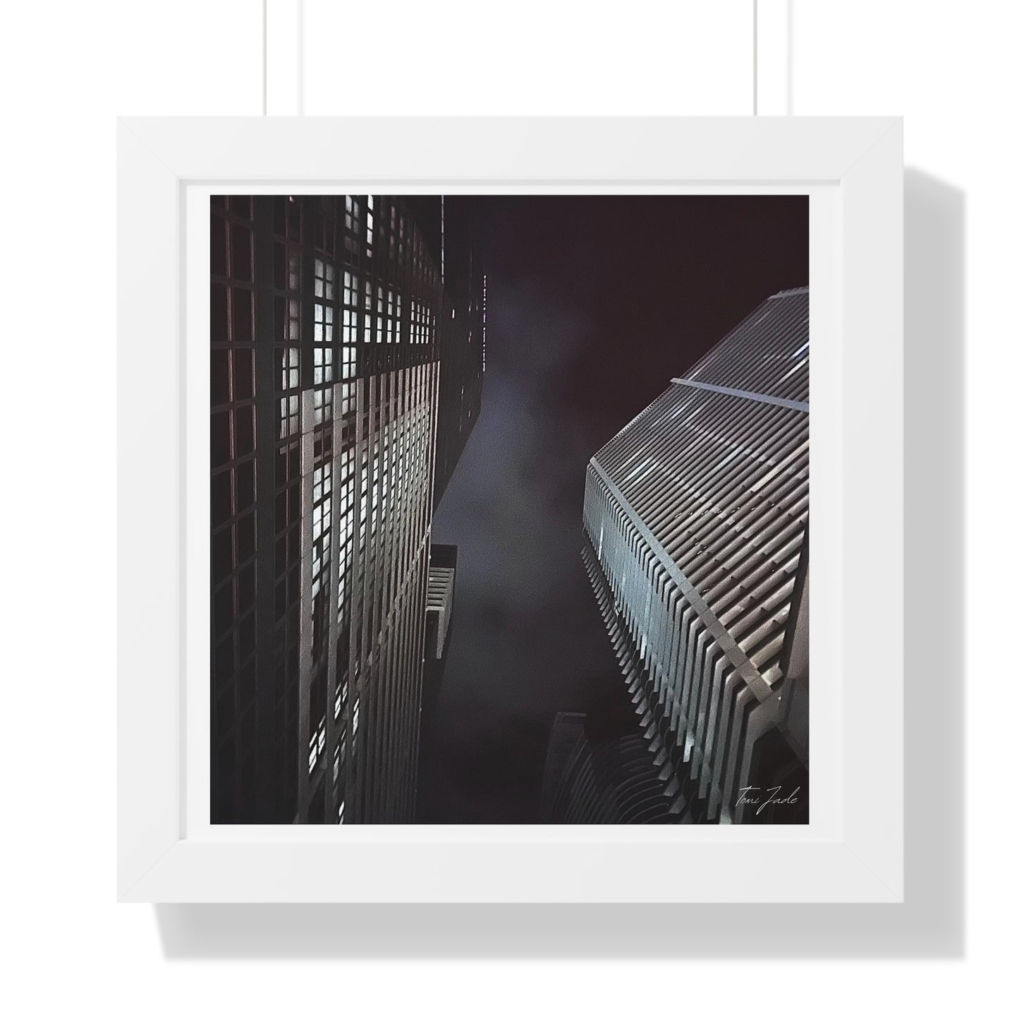 City Night Skies - Framed Vertical Poster