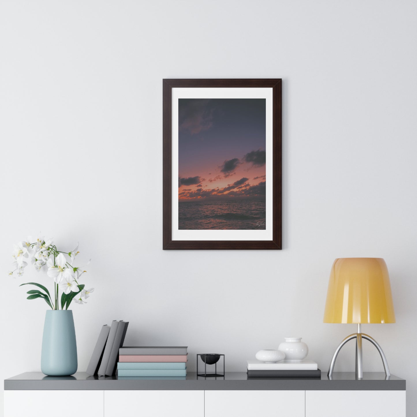 Evening at the Beach - Framed Vertical Poster