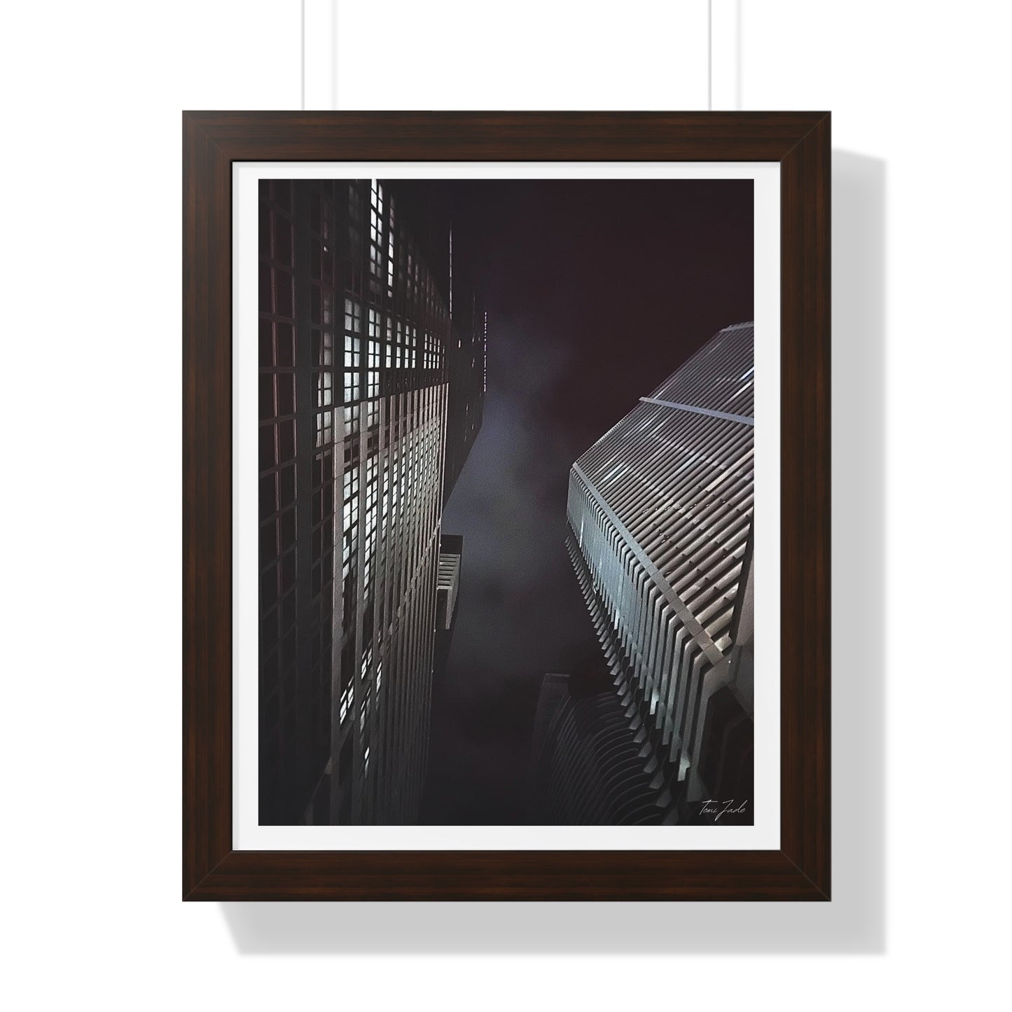 City Night Skies - Framed Vertical Poster