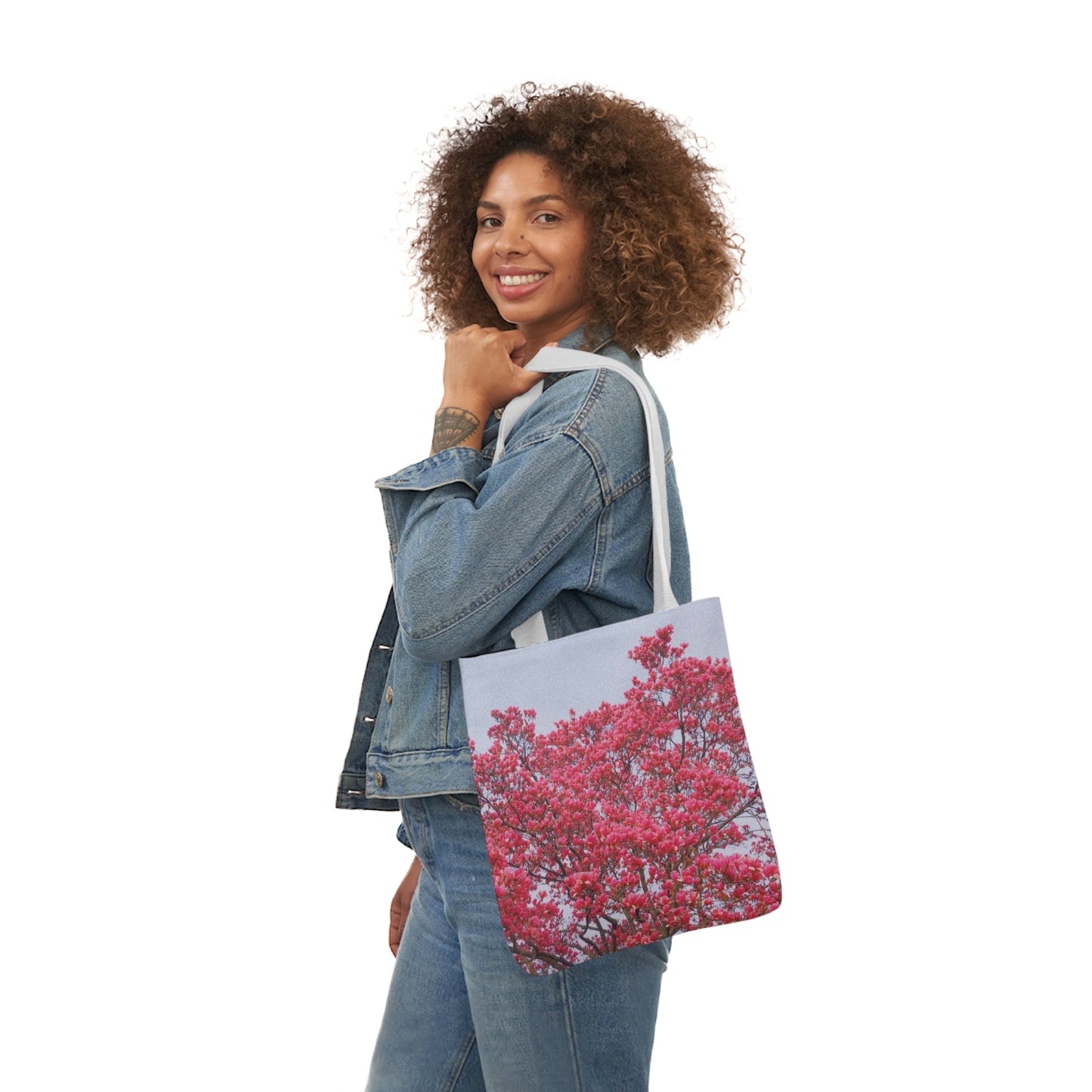 Blooming Pink - Canvas Tote Bag (Ladies), 5-Color Straps