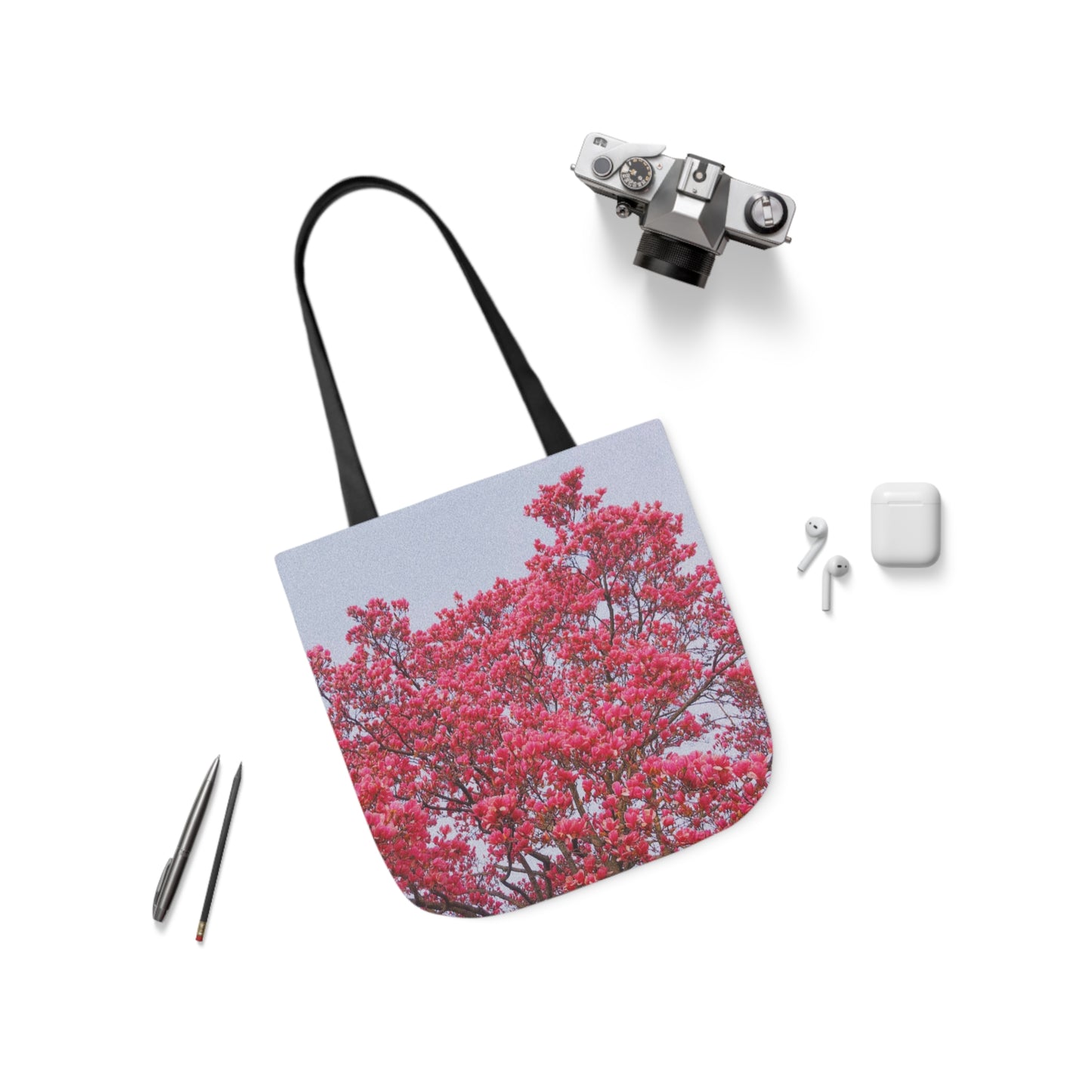 Blooming Pink - Canvas Tote Bag (Ladies), 5-Color Straps