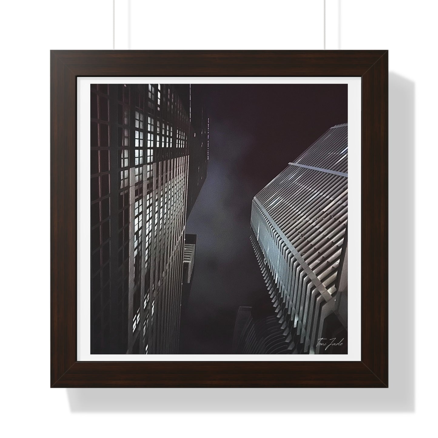 City Night Skies - Framed Vertical Poster