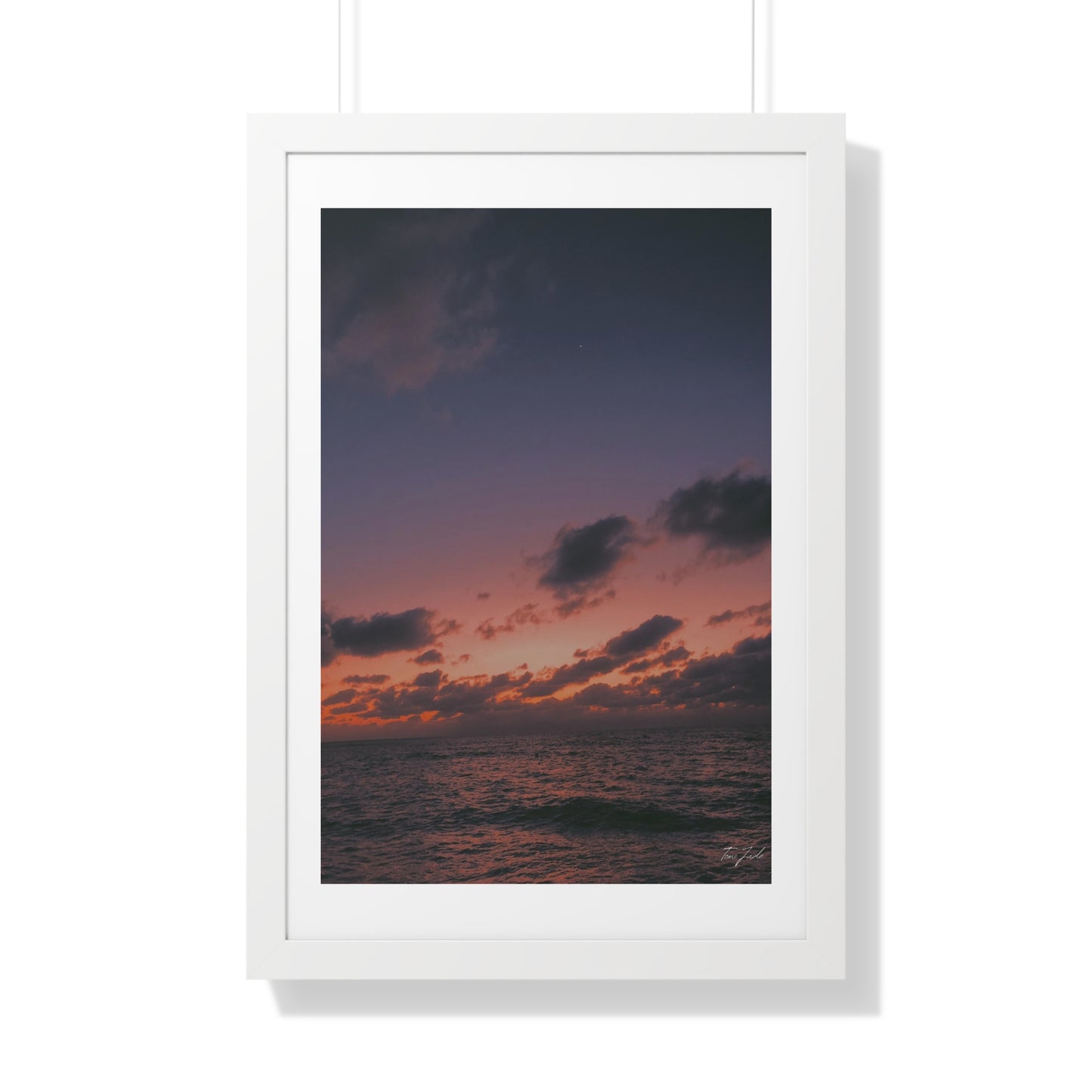 Evening at the Beach - Framed Vertical Poster