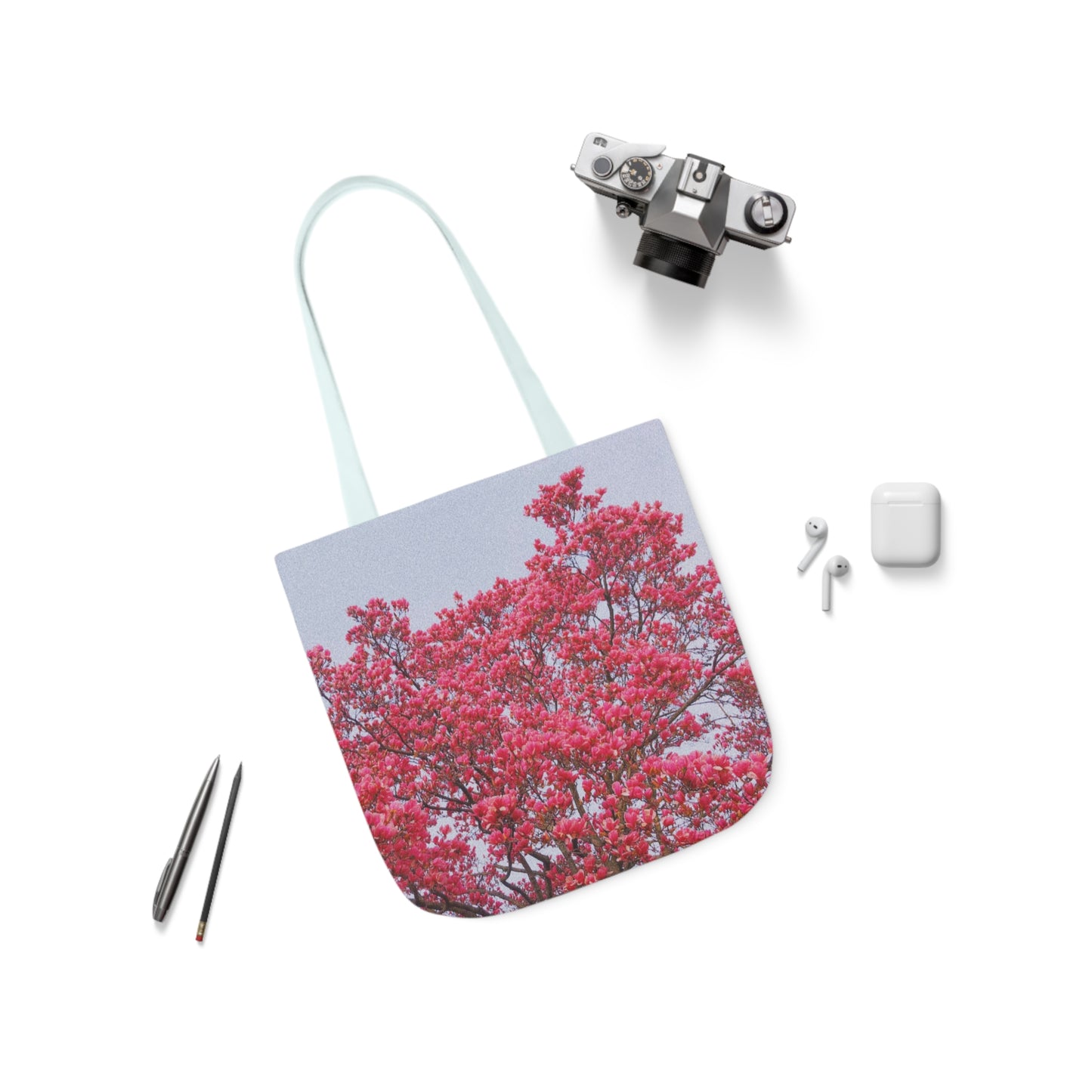 Blooming Pink - Canvas Tote Bag (Ladies), 5-Color Straps
