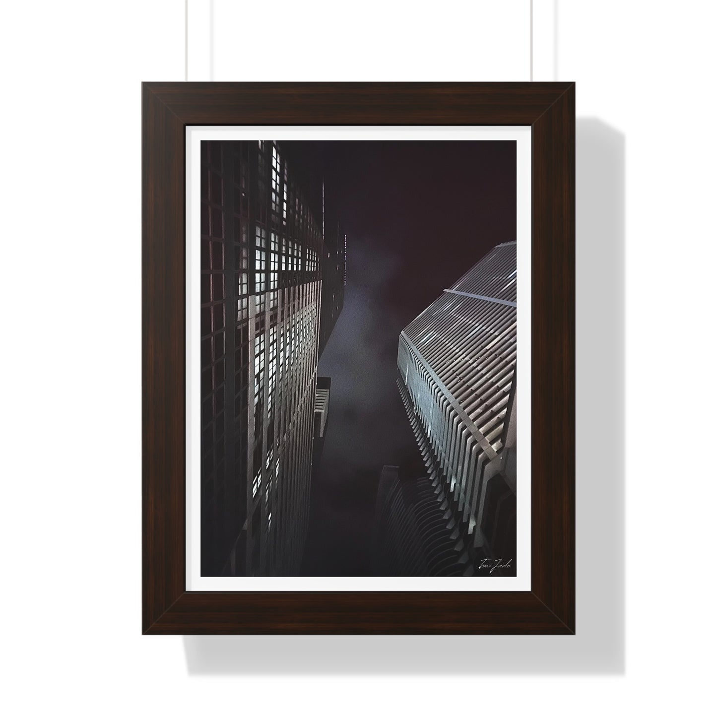 City Night Skies - Framed Vertical Poster