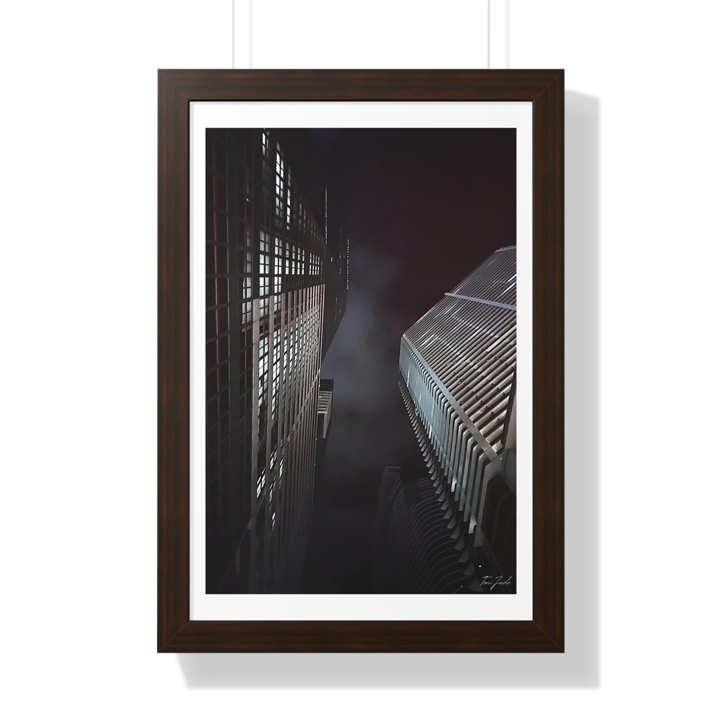 City Night Skies - Framed Vertical Poster
