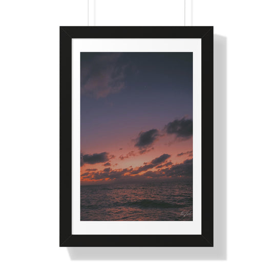 Evening at the Beach -  Framed Vertical Poster