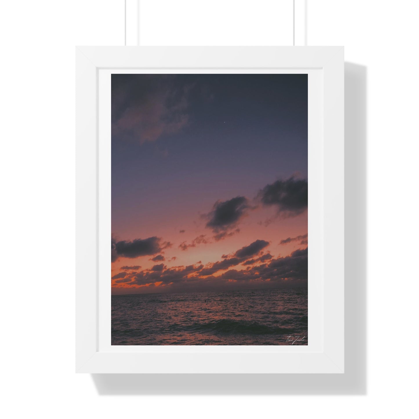 Evening at the Beach - Framed Vertical Poster