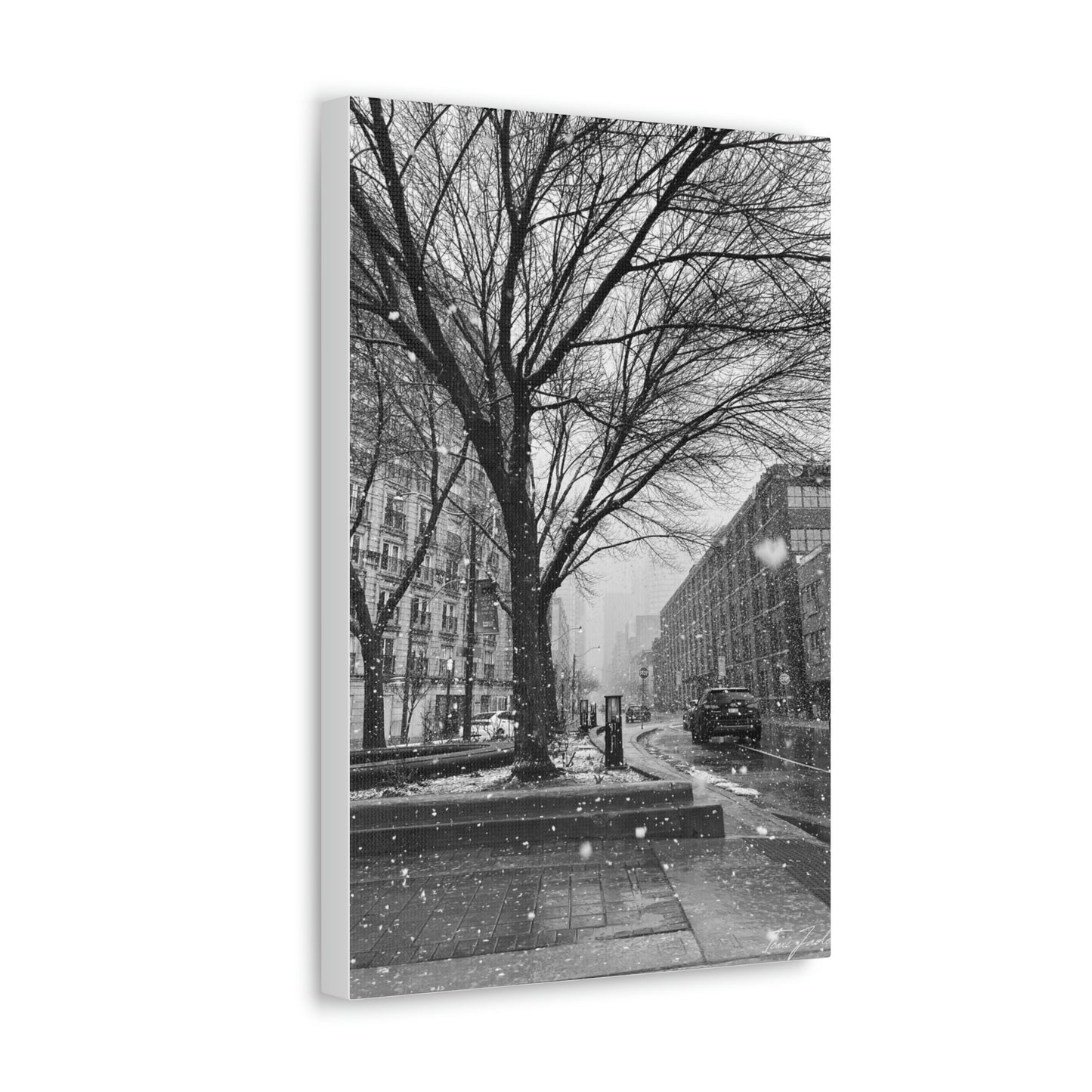 Snowfall Downtown - Canvas Gallery Wraps - TomiJadePhotos
