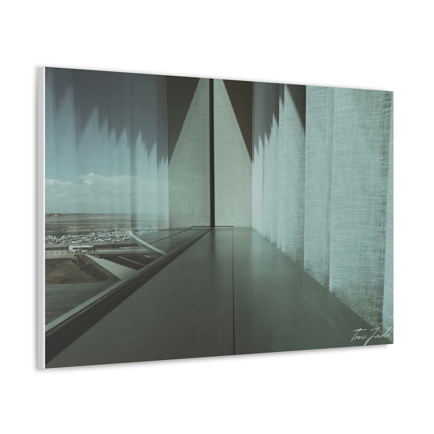 Balance of Symmetry - Canvas Gallery Wraps - TomiJadePhotos. Our minimalist wall art has a faded green and grey color scheme, and features a symmetrical design that is very pleasing to the eye. It's a great way to add a modern touch to your space. The photo is taken in Denver, Colorado.