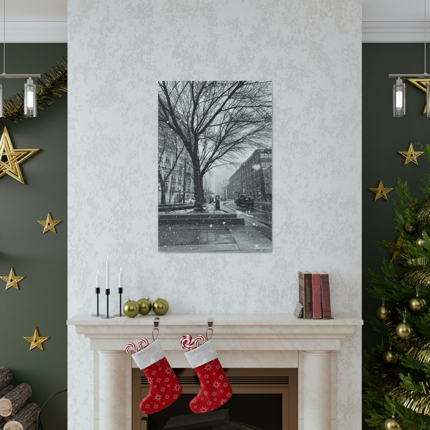 Snowfall Downtown - Canvas Gallery Wraps - TomiJadePhotos