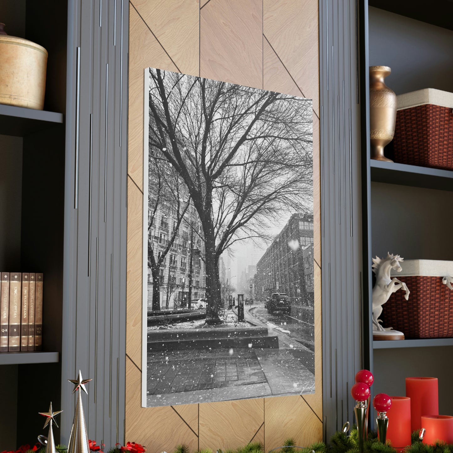 Snowfall Downtown - Canvas Gallery Wraps - TomiJadePhotos