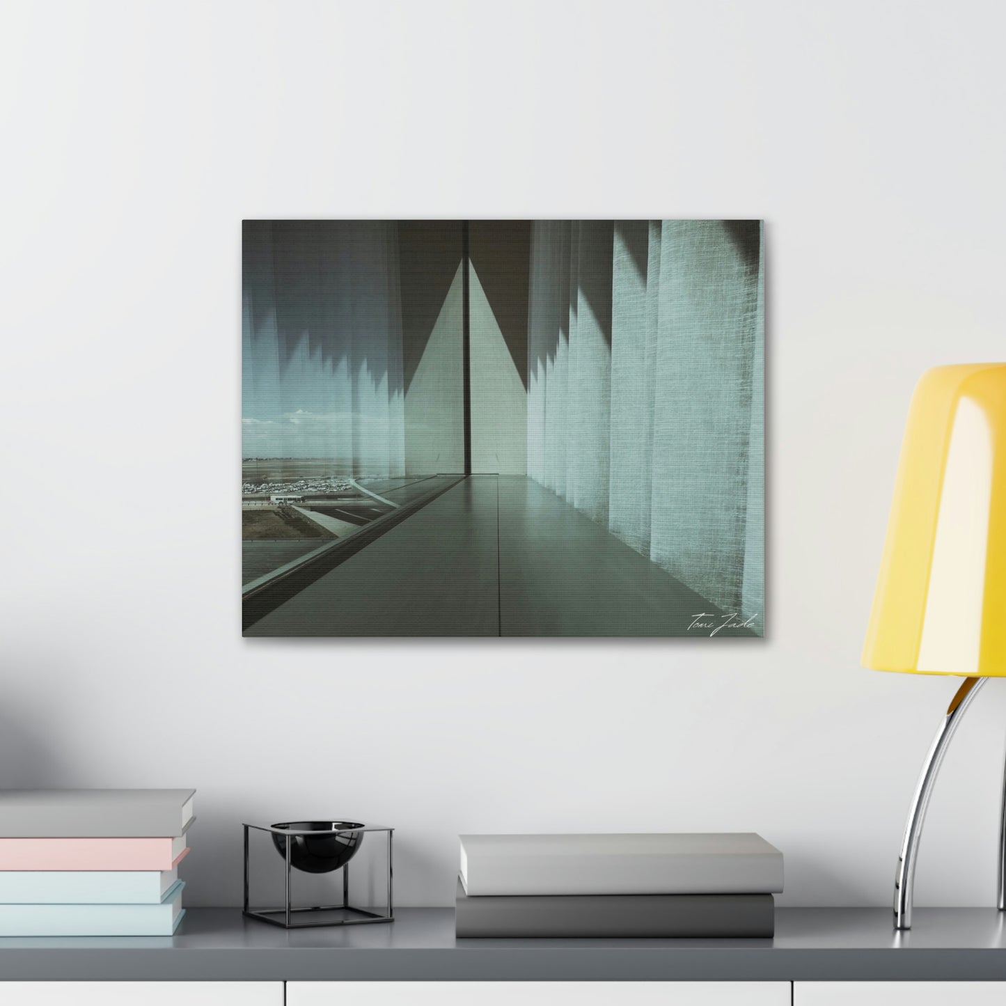 Balance of Symmetry - Canvas Gallery Wraps - TomiJadePhotos. Our minimalist wall art has a faded green and grey color scheme, and features a symmetrical design that is very pleasing to the eye. It's a great way to add a modern touch to your space. The photo is taken in Denver, Colorado.