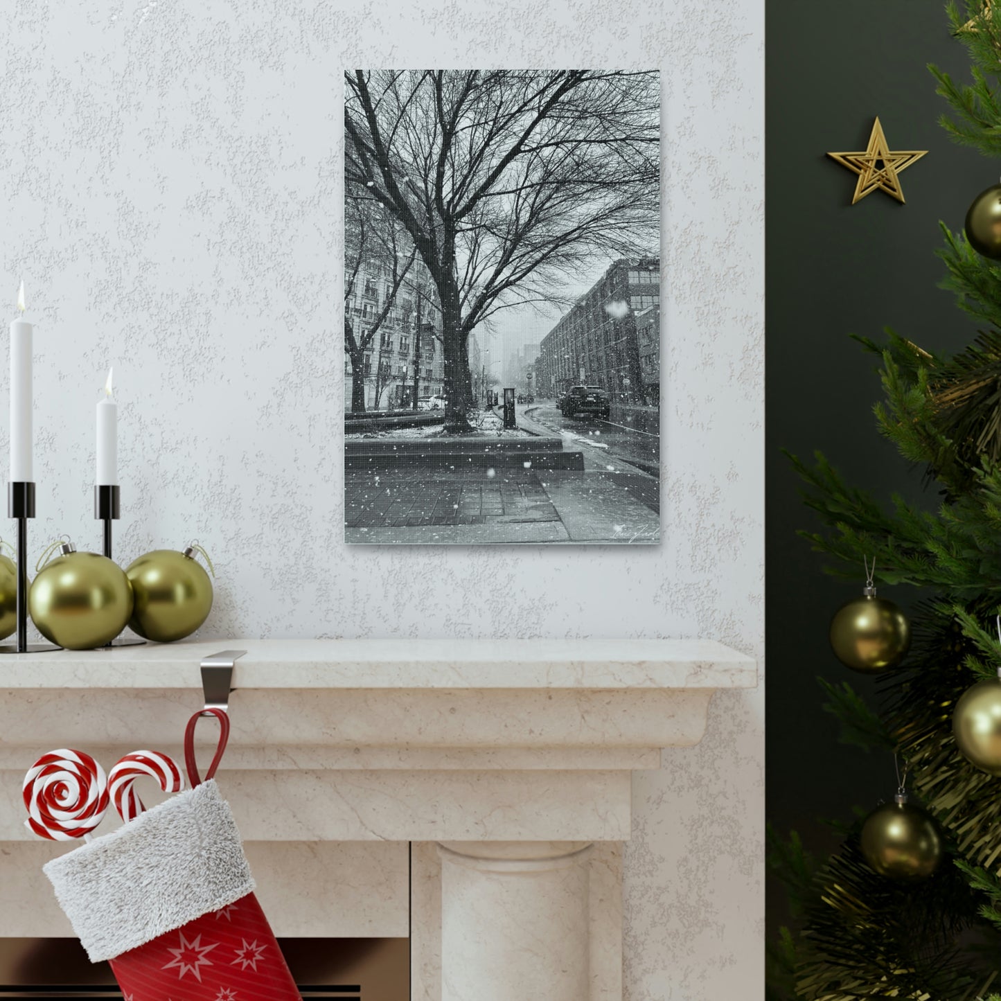 Snowfall Downtown - Canvas Gallery Wraps - TomiJadePhotos