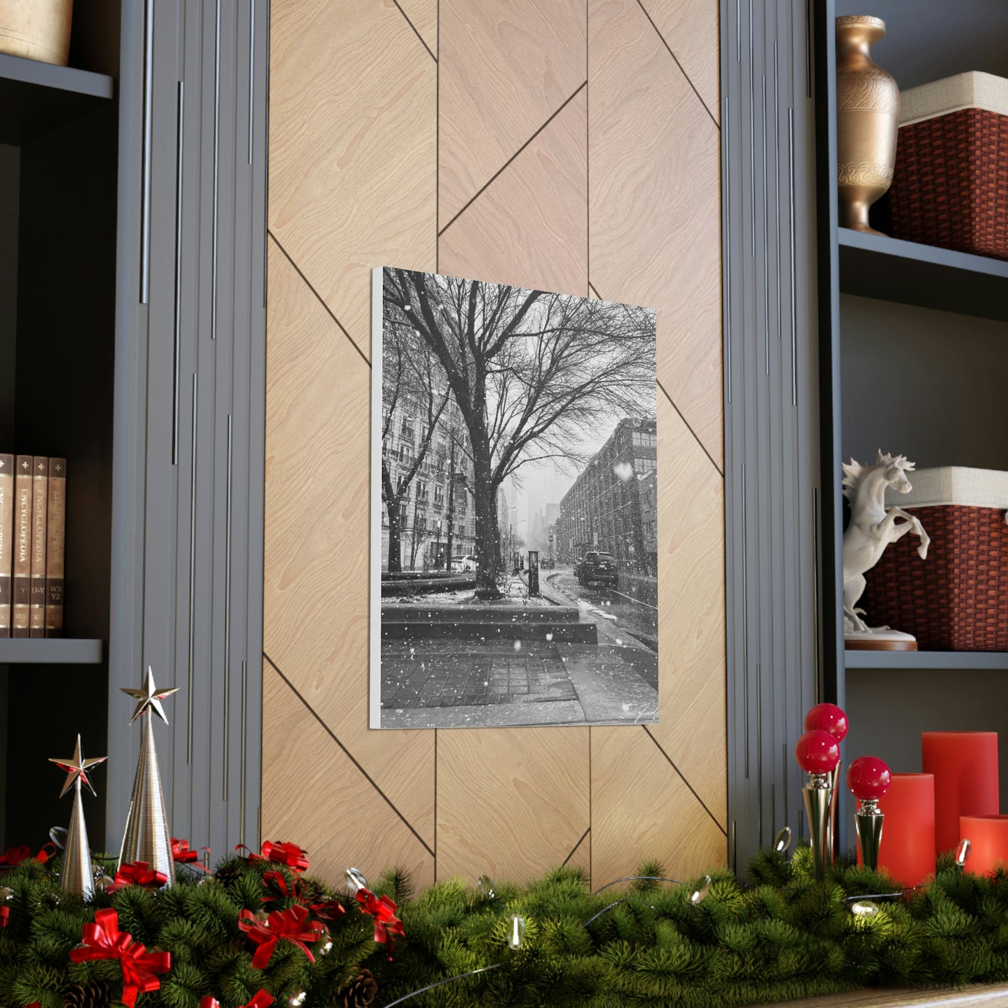 Snowfall Downtown - Canvas Gallery Wraps - TomiJadePhotos
