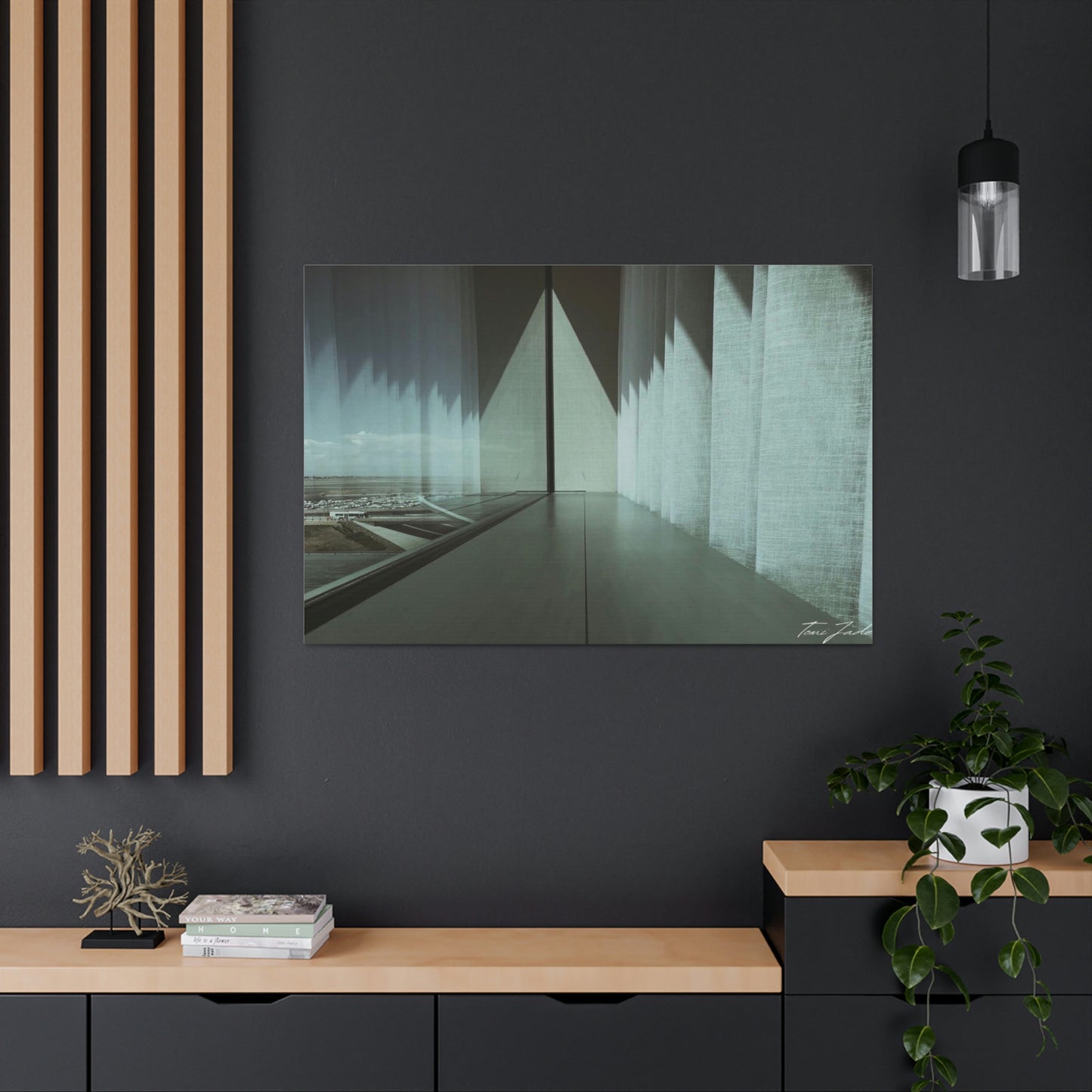 Balance of Symmetry - Canvas Gallery Wraps - TomiJadePhotos. Our minimalist wall art has a faded green and grey color scheme, and features a symmetrical design that is very pleasing to the eye. It's a great way to add a modern touch to your space. The photo is taken in Denver, Colorado.