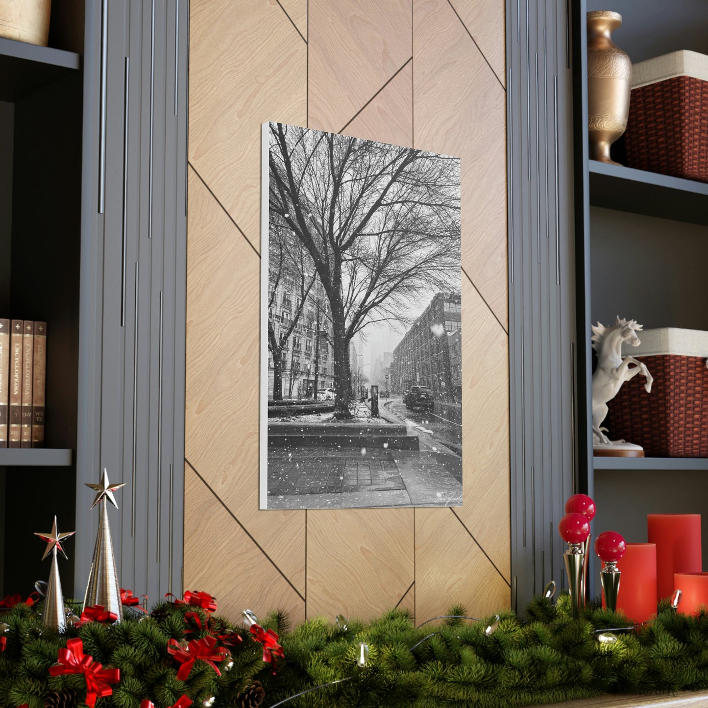Snowfall Downtown - Canvas Gallery Wraps - TomiJadePhotos