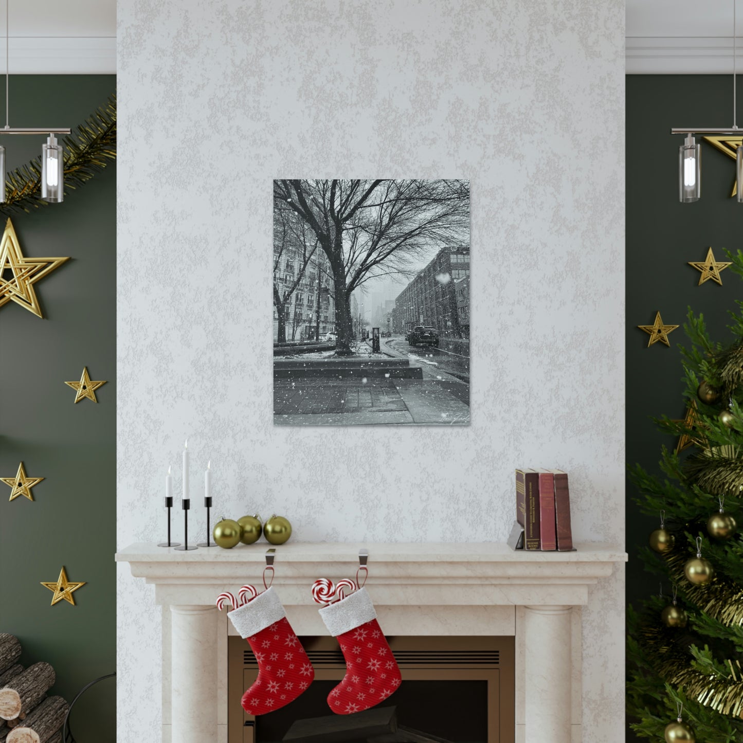 Snowfall Downtown - Canvas Gallery Wraps - TomiJadePhotos
