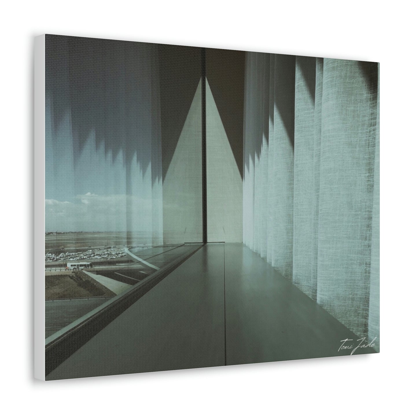 Balance of Symmetry - Canvas Gallery Wraps - TomiJadePhotos. Our minimalist wall art has a faded green and grey color scheme, and features a symmetrical design that is very pleasing to the eye. It's a great way to add a modern touch to your space. The photo is taken in Denver, Colorado.