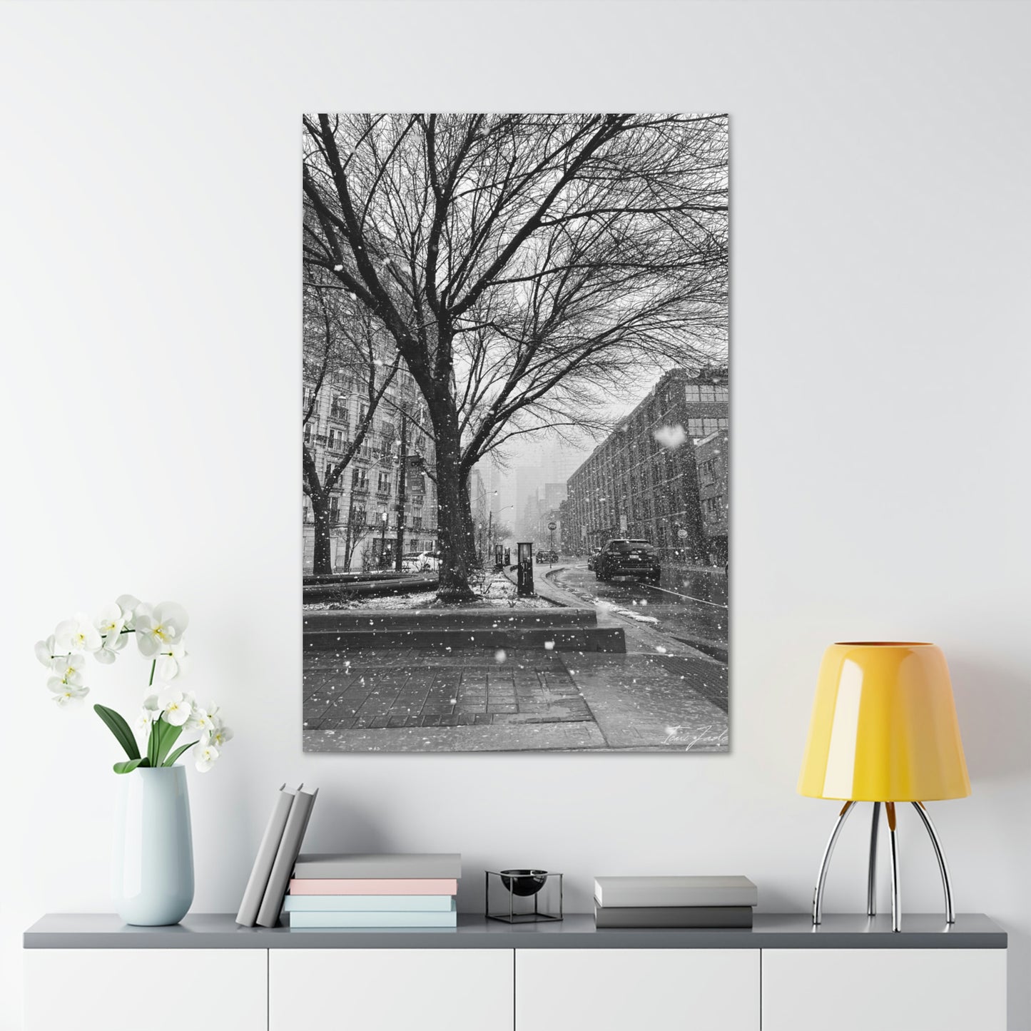 Snowfall Downtown - Canvas Gallery Wraps - TomiJadePhotos