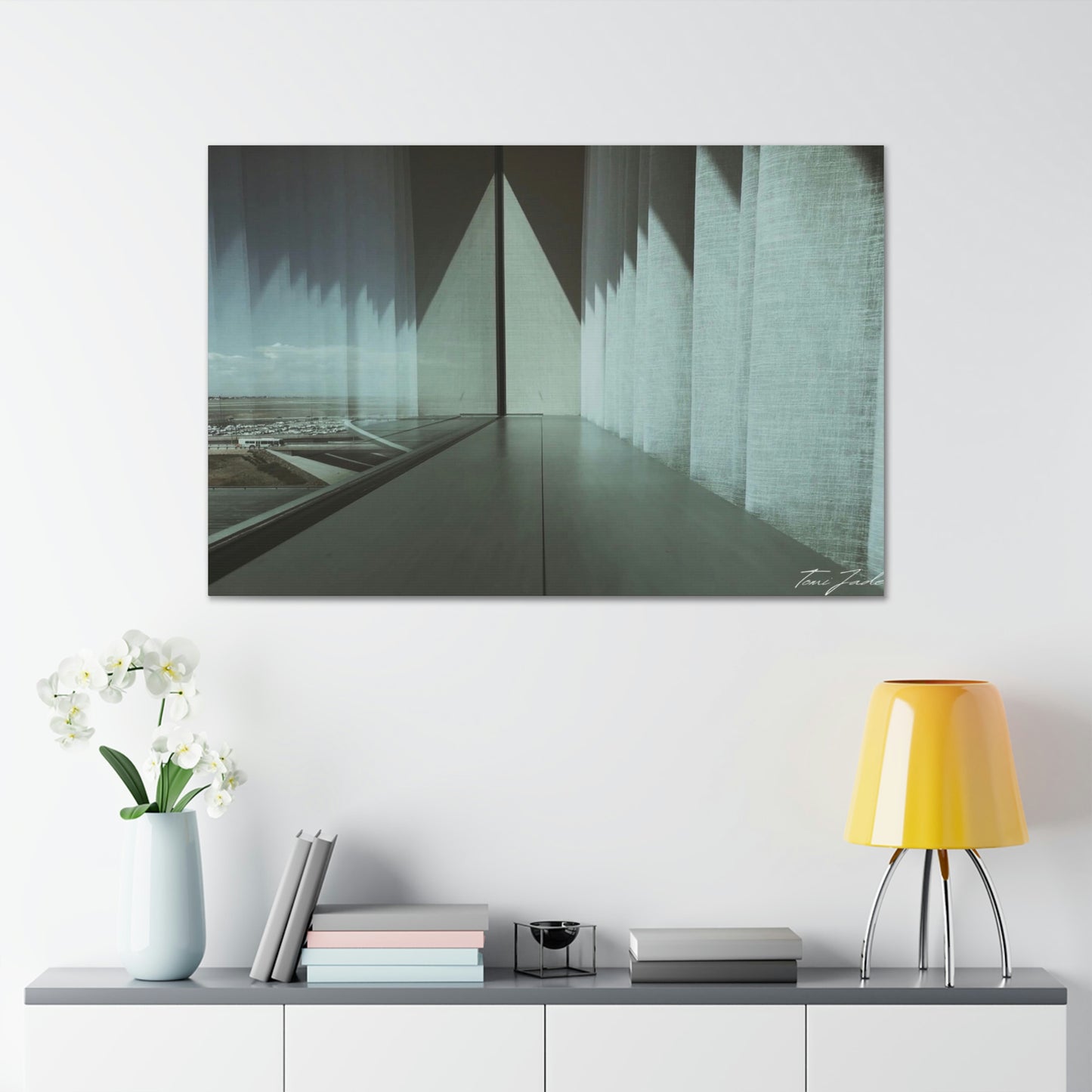 Balance of Symmetry - Canvas Gallery Wraps - TomiJadePhotos. Our minimalist wall art has a faded green and grey color scheme, and features a symmetrical design that is very pleasing to the eye. It's a great way to add a modern touch to your space. The photo is taken in Denver, Colorado.