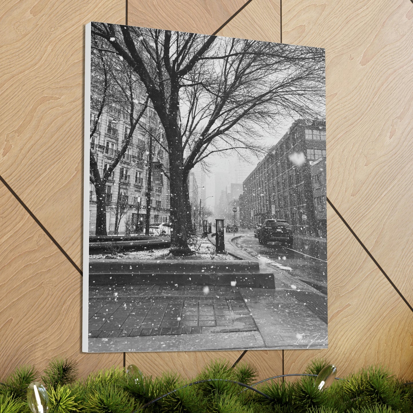 Snowfall Downtown - Canvas Gallery Wraps - TomiJadePhotos