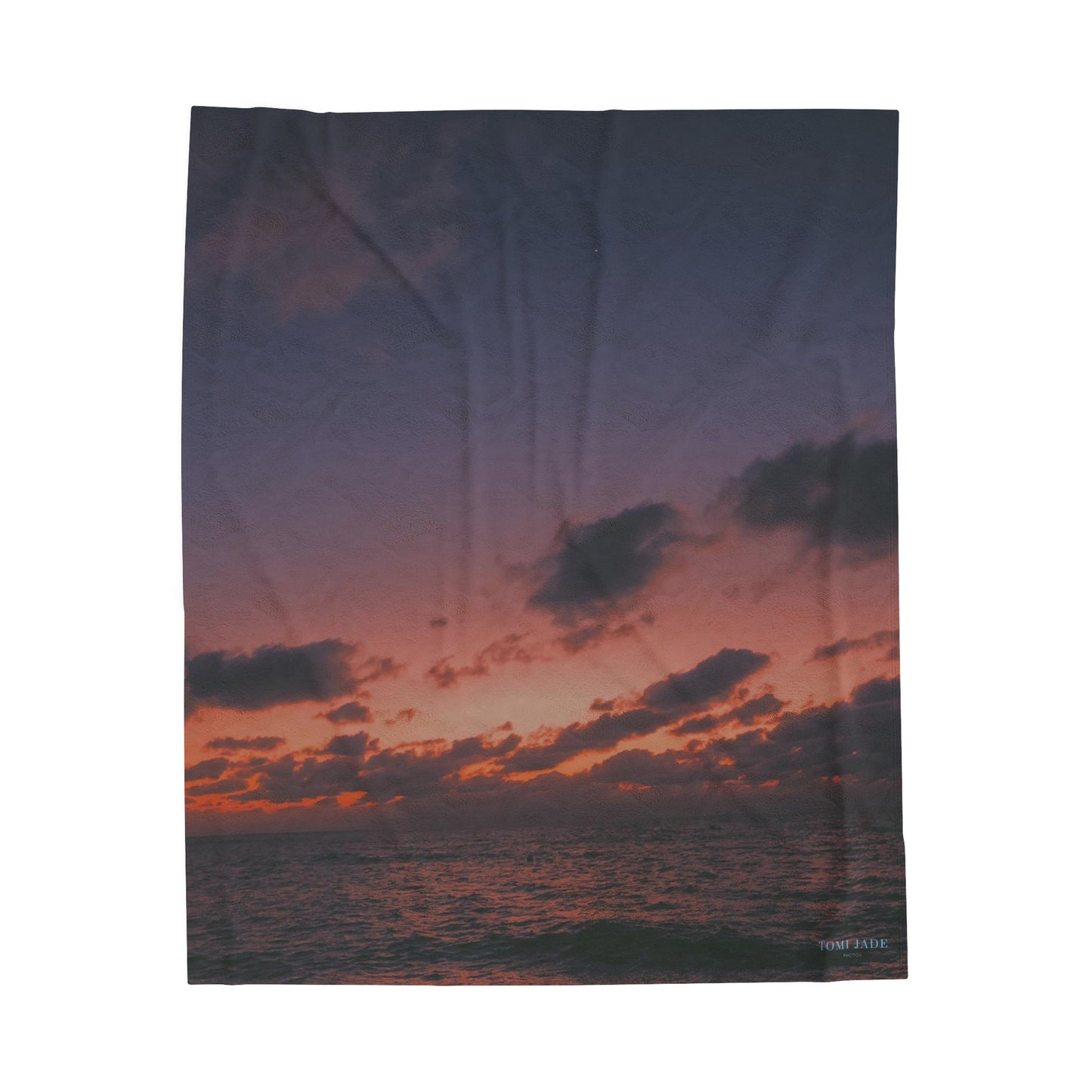 Night at the Beach - Velveteen Plush Blanket