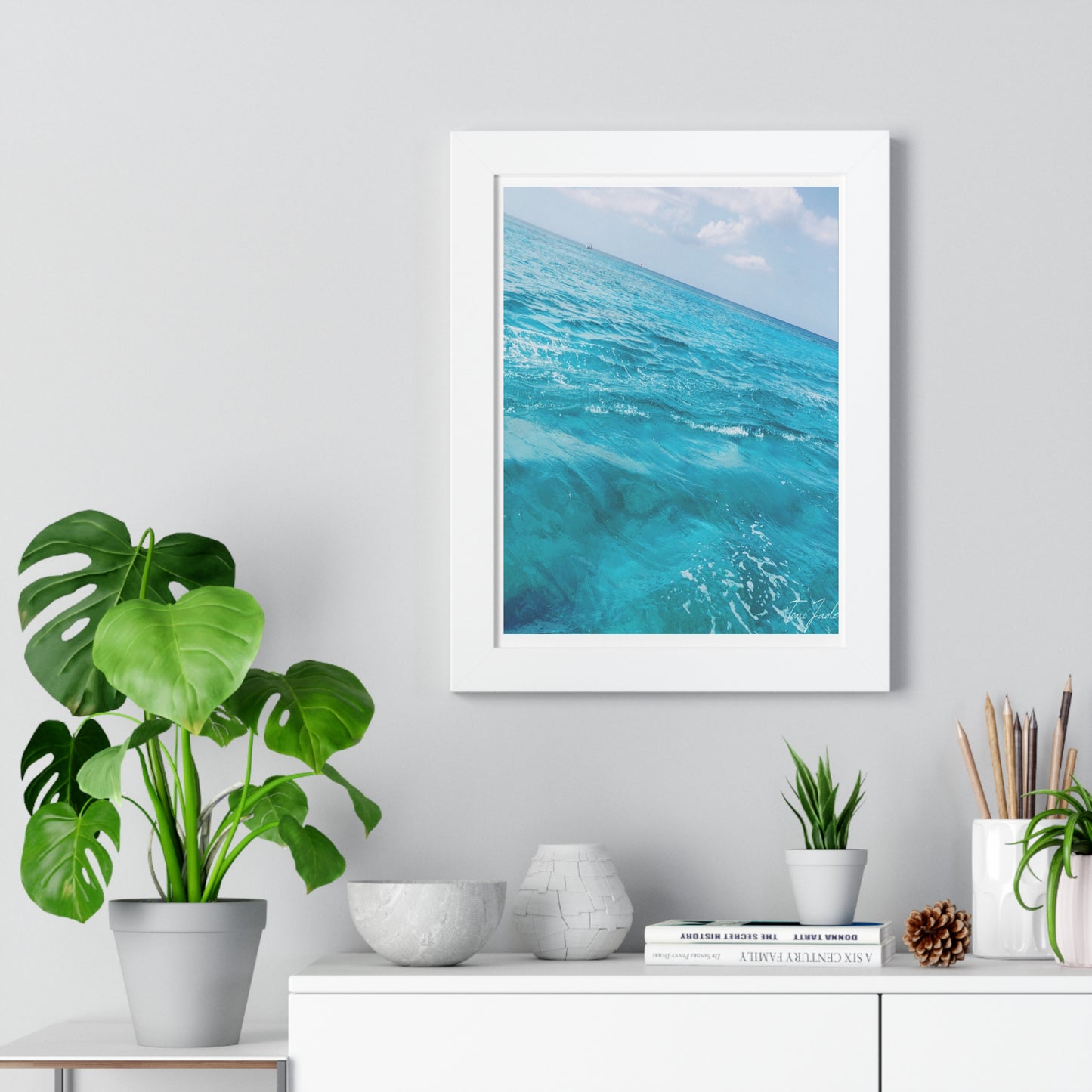 Ocean Blue - Framed Vertical Poster