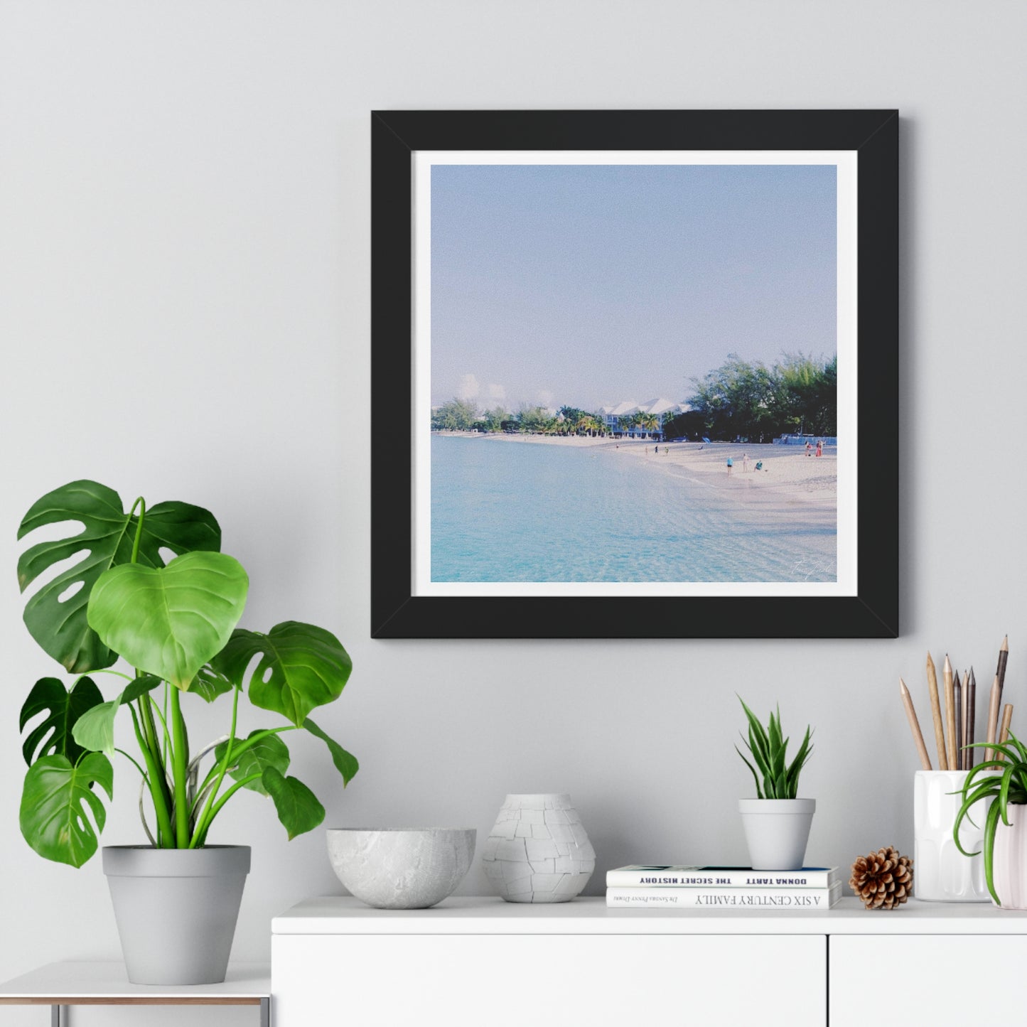 White Beach - Framed Vertical Poster