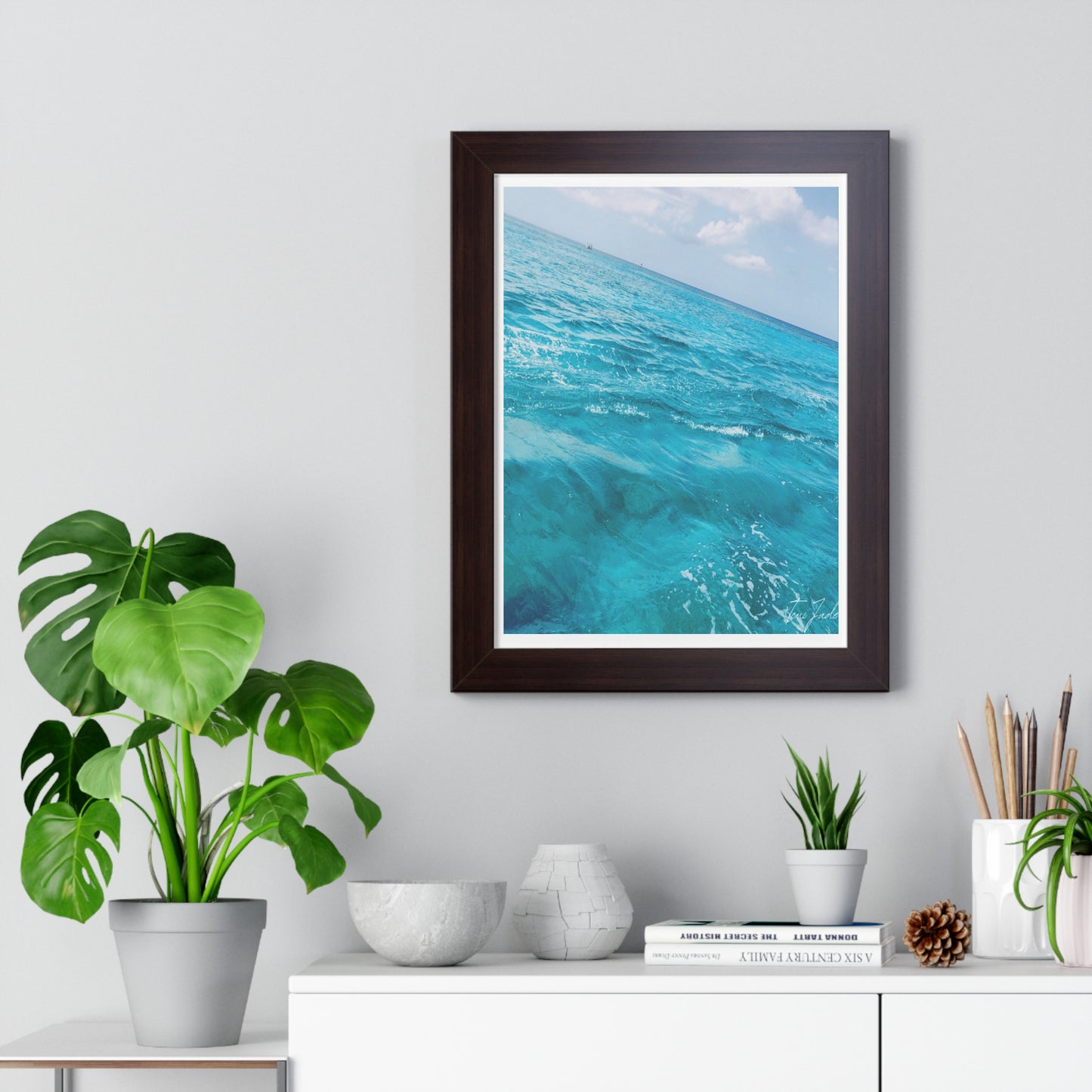 Ocean Blue - Framed Vertical Poster