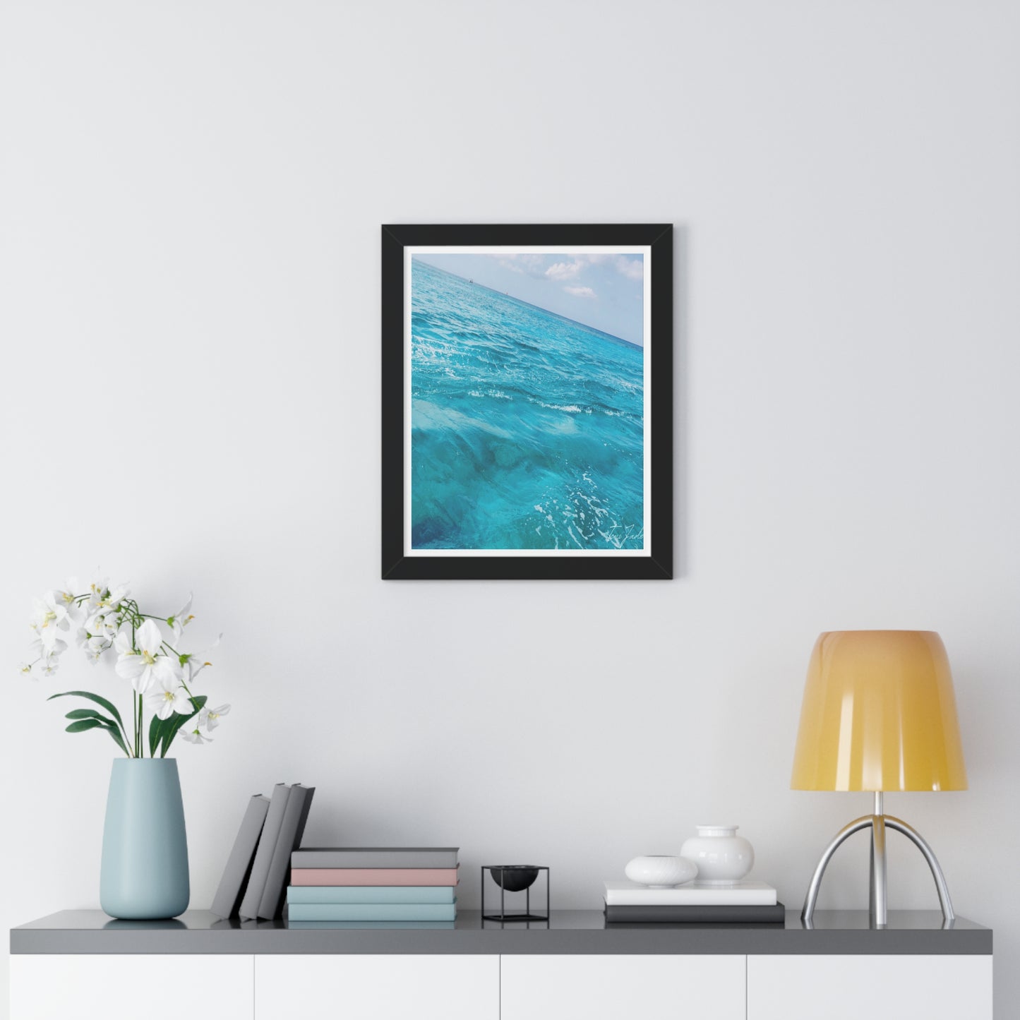 Ocean Blue - Framed Vertical Poster