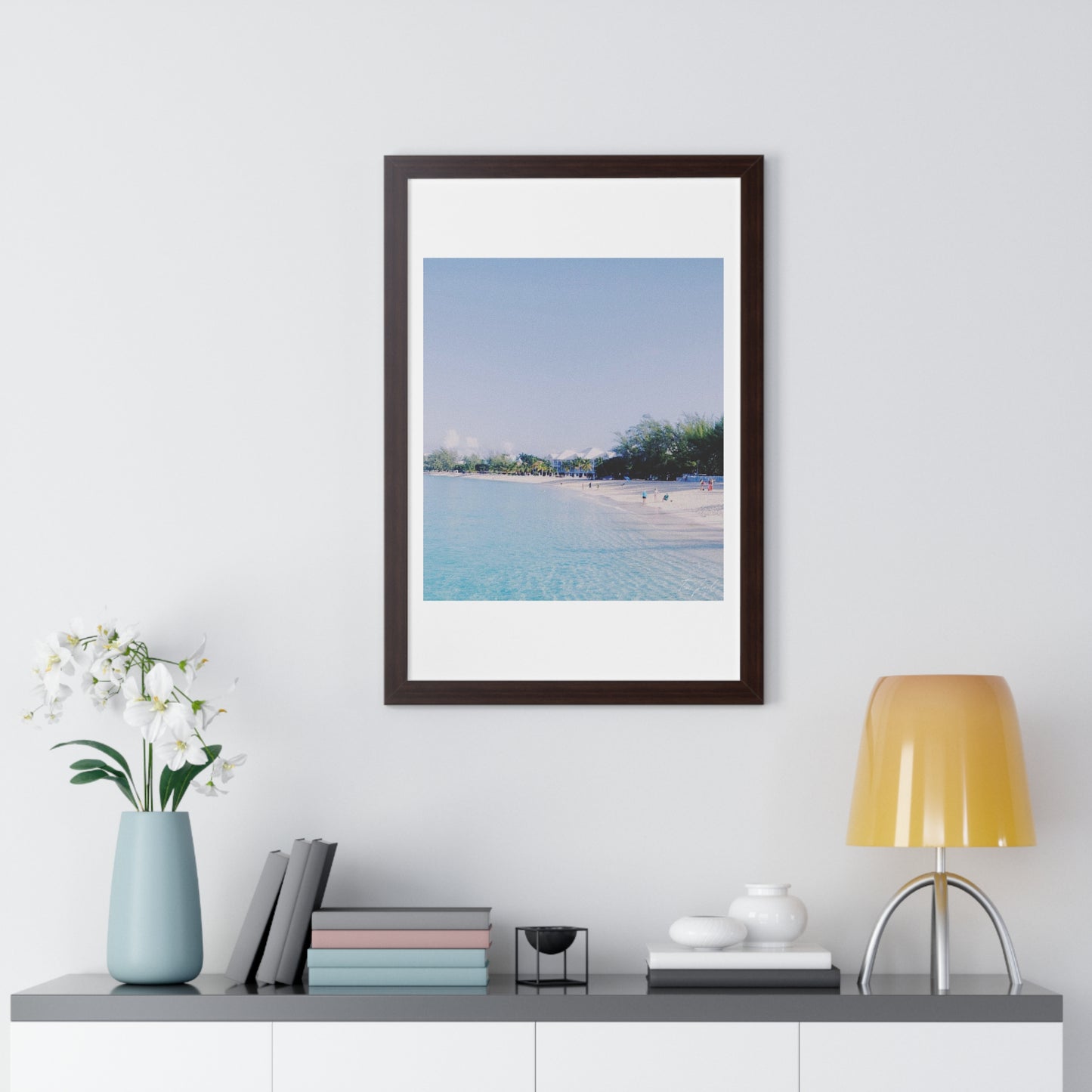 White Beach - Framed Vertical Poster