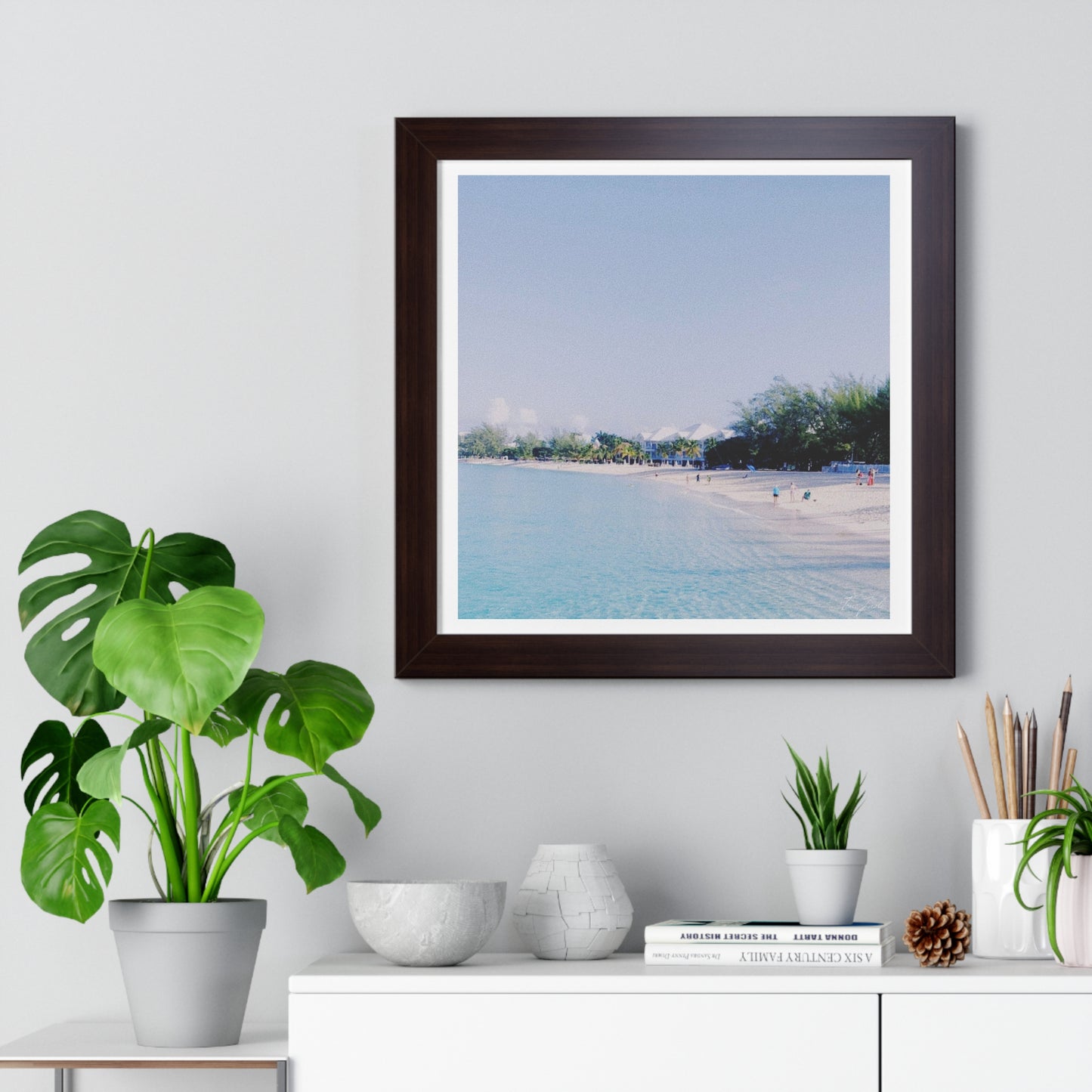 White Beach - Framed Vertical Poster