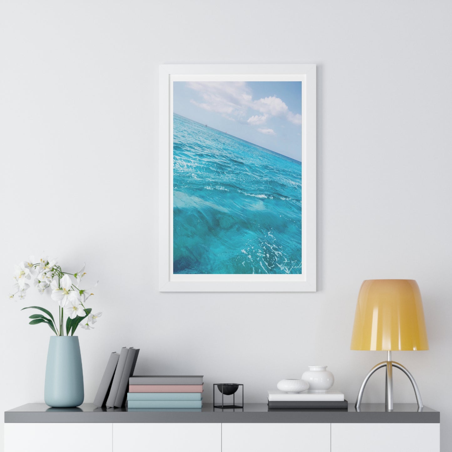 Ocean Blue - Framed Vertical Poster