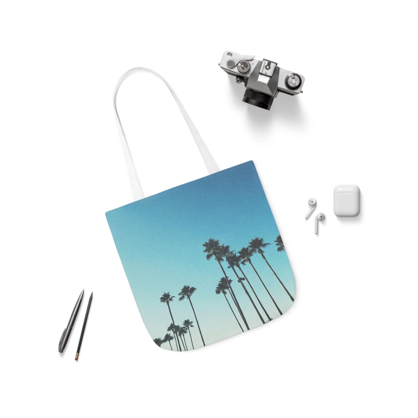 Palm Paradise - Canvas Tote Bag (Ladies), 5-Color Straps