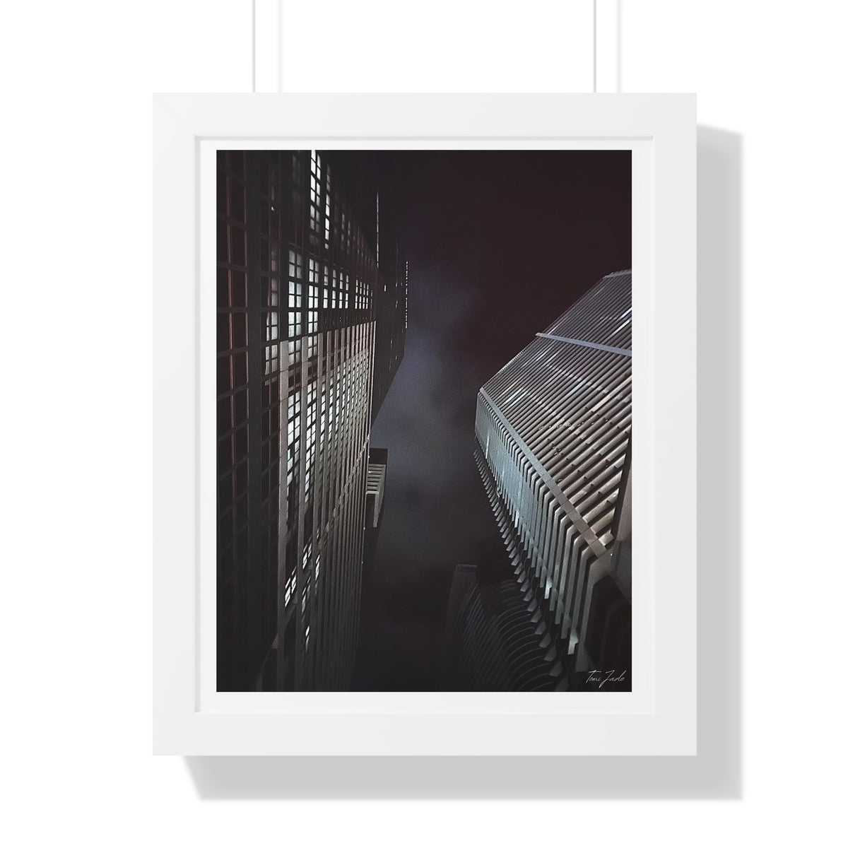City Night Skies - Framed Vertical Poster