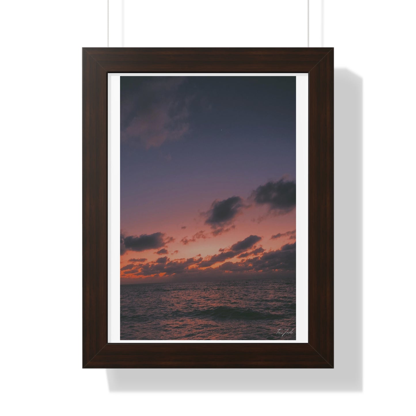 Evening at the Beach -  Framed Vertical Poster