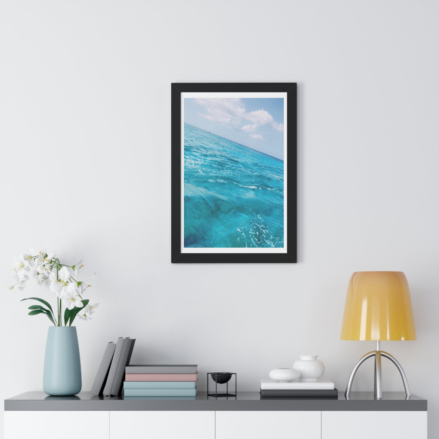 Ocean Blue - Framed Vertical Poster