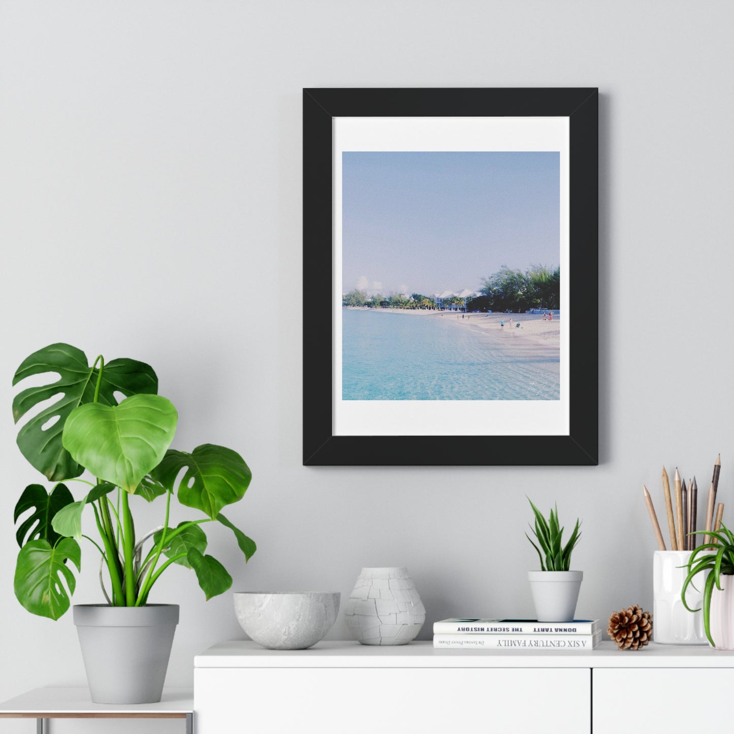 White Beach - Framed Vertical Poster