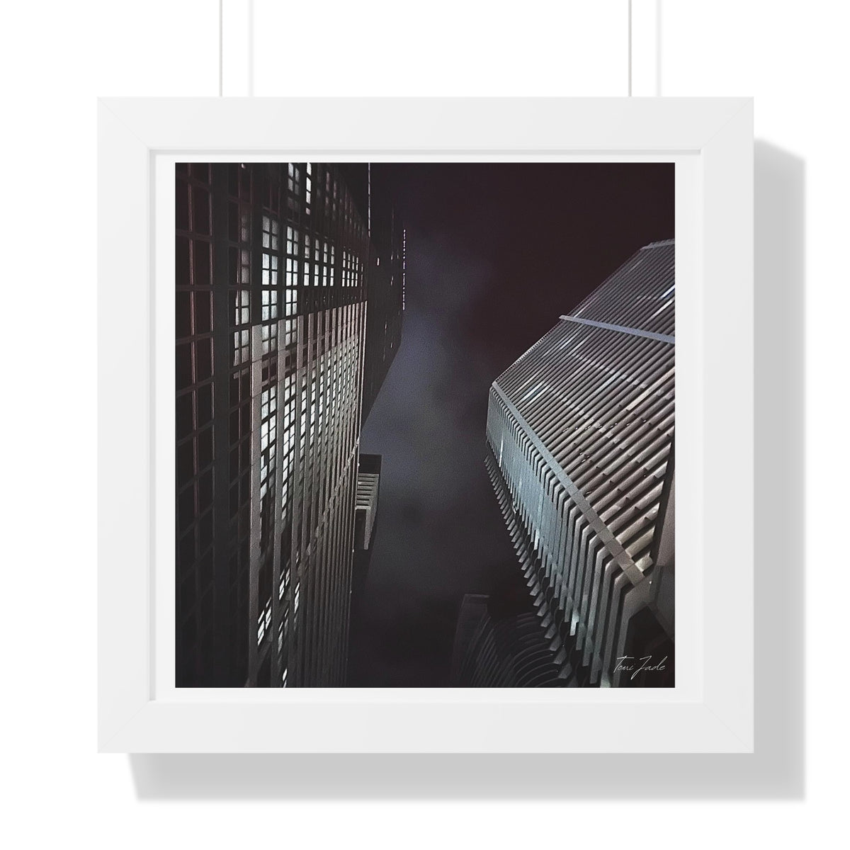 City Night Skies - Framed Vertical Poster