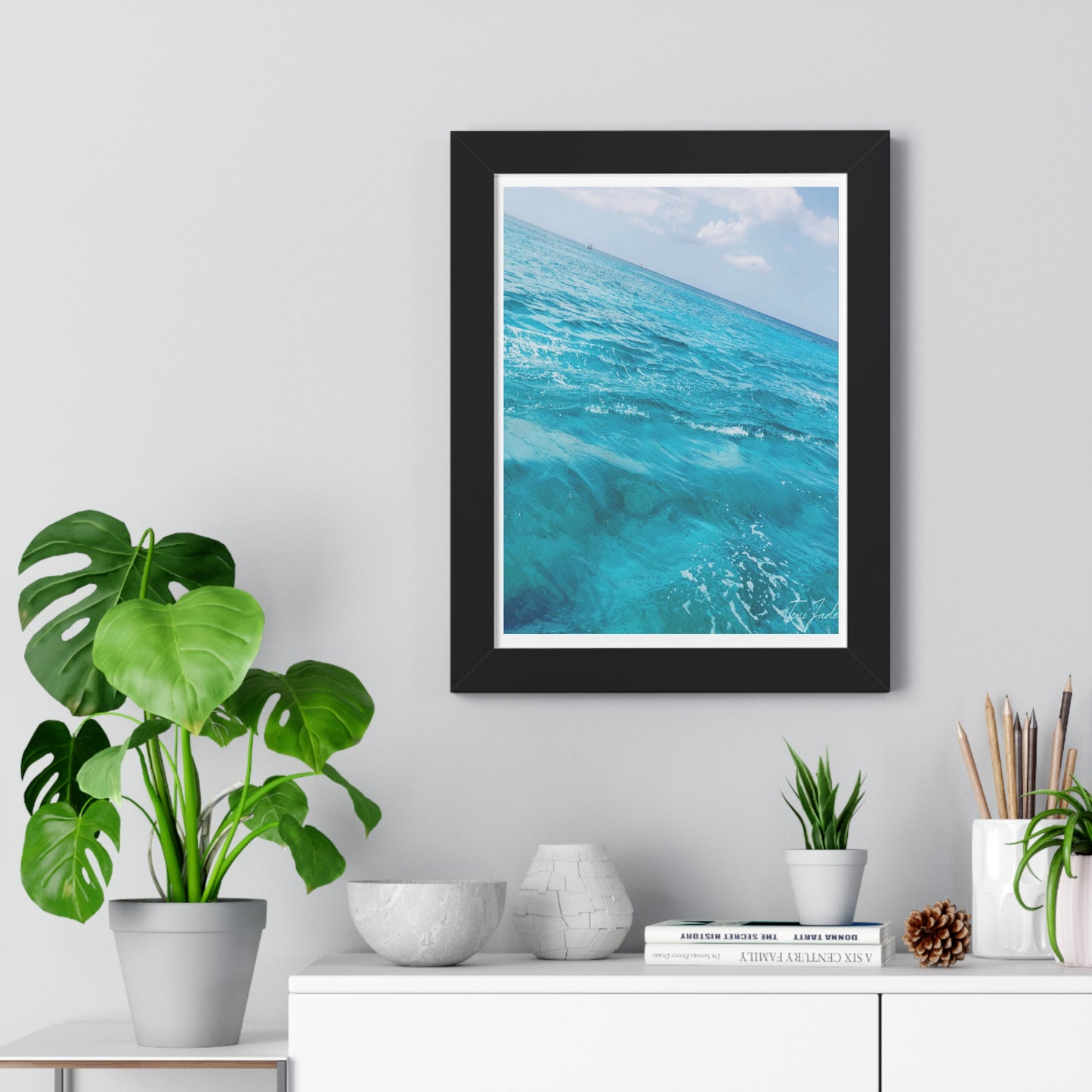 Ocean Blue - Framed Vertical Poster