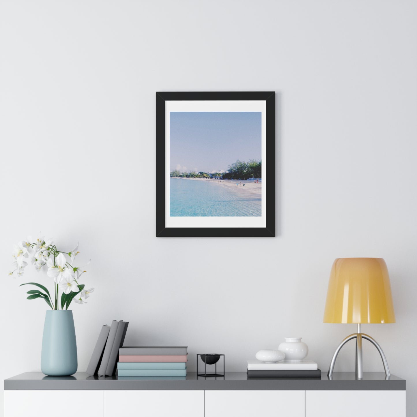 White Beach - Framed Vertical Poster