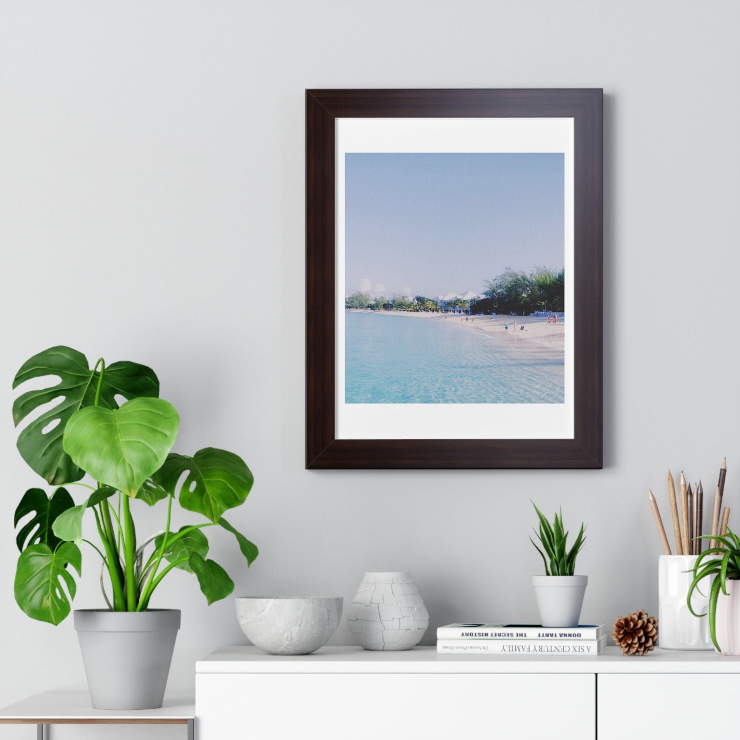 White Beach - Framed Vertical Poster