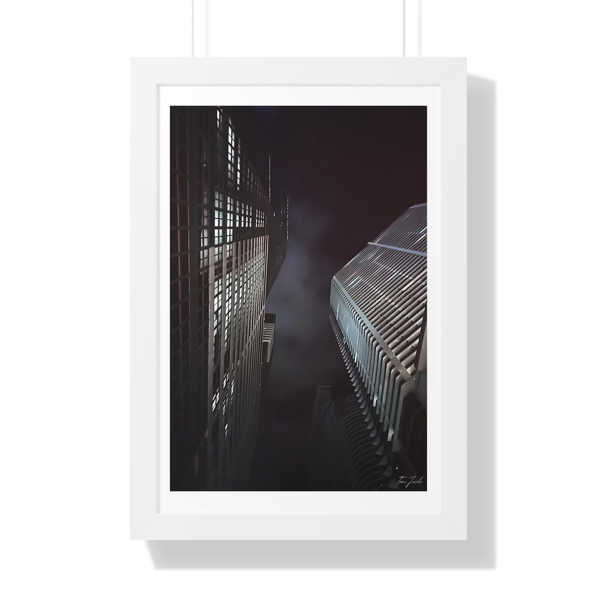 City Night Skies - Framed Vertical Poster