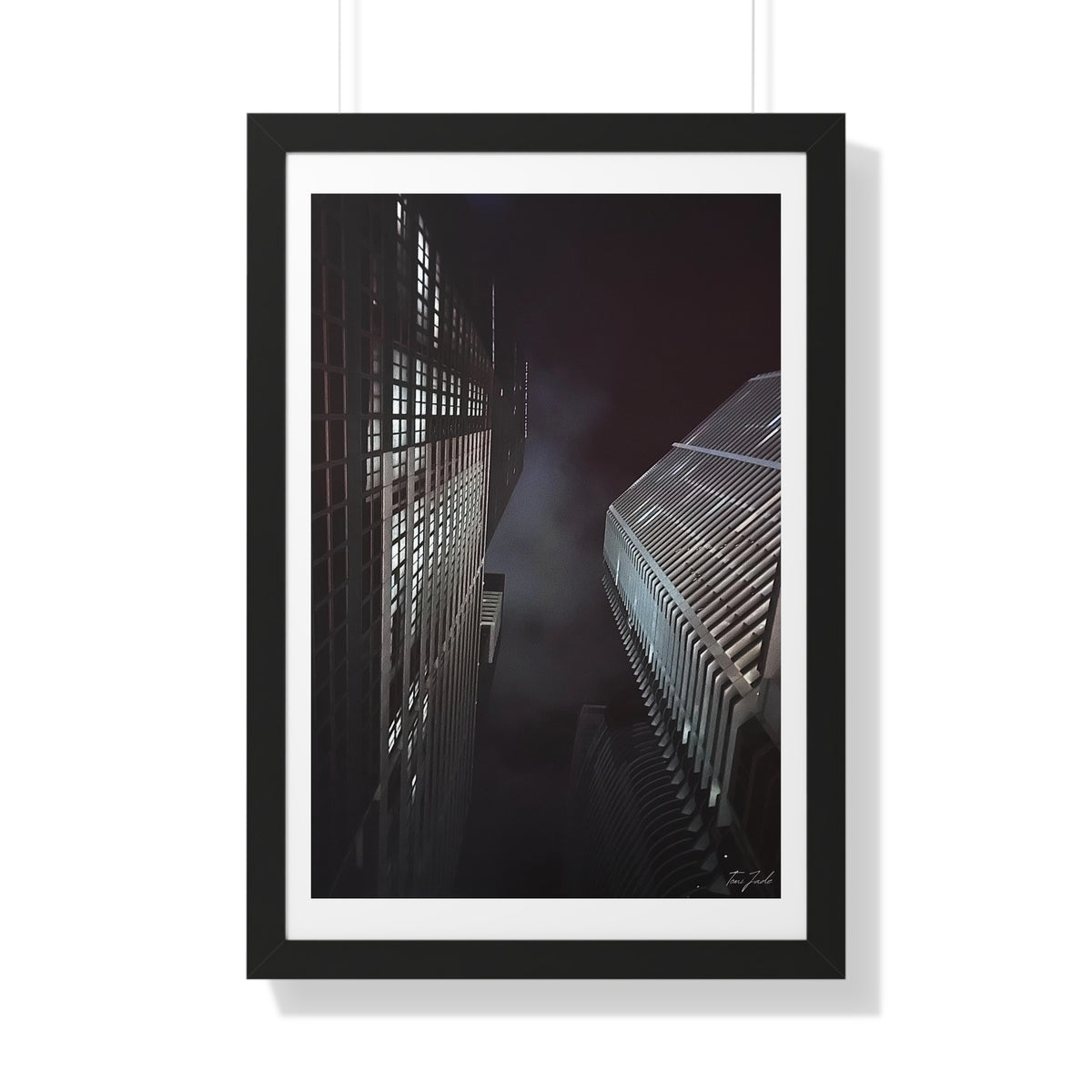 City Night Skies - Framed Vertical Poster
