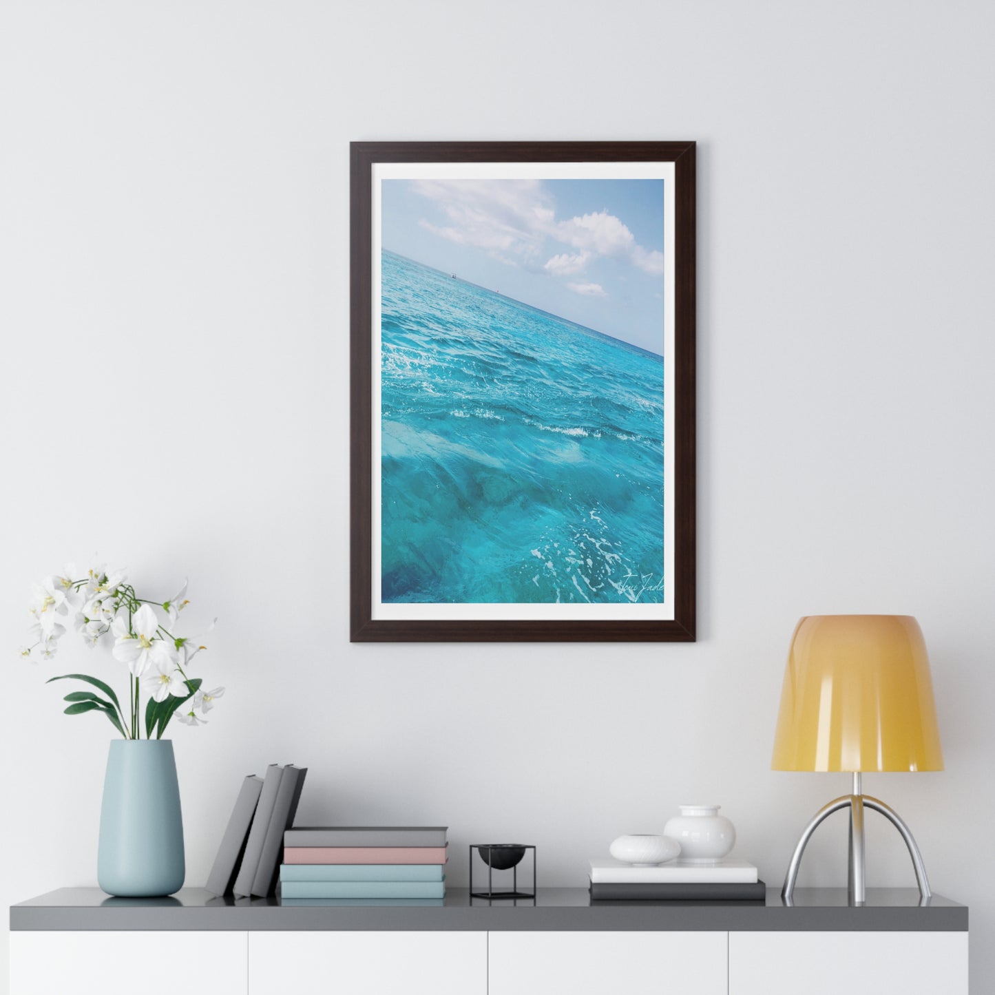 Ocean Blue - Framed Vertical Poster
