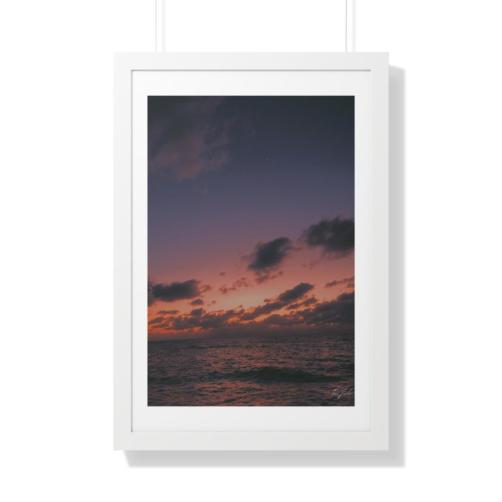 Evening at the Beach -  Framed Vertical Poster